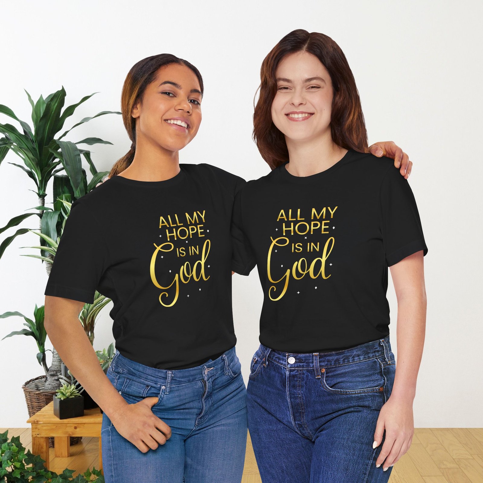 'All My Hope Is In God' T-Shirt - Gold - Image 5