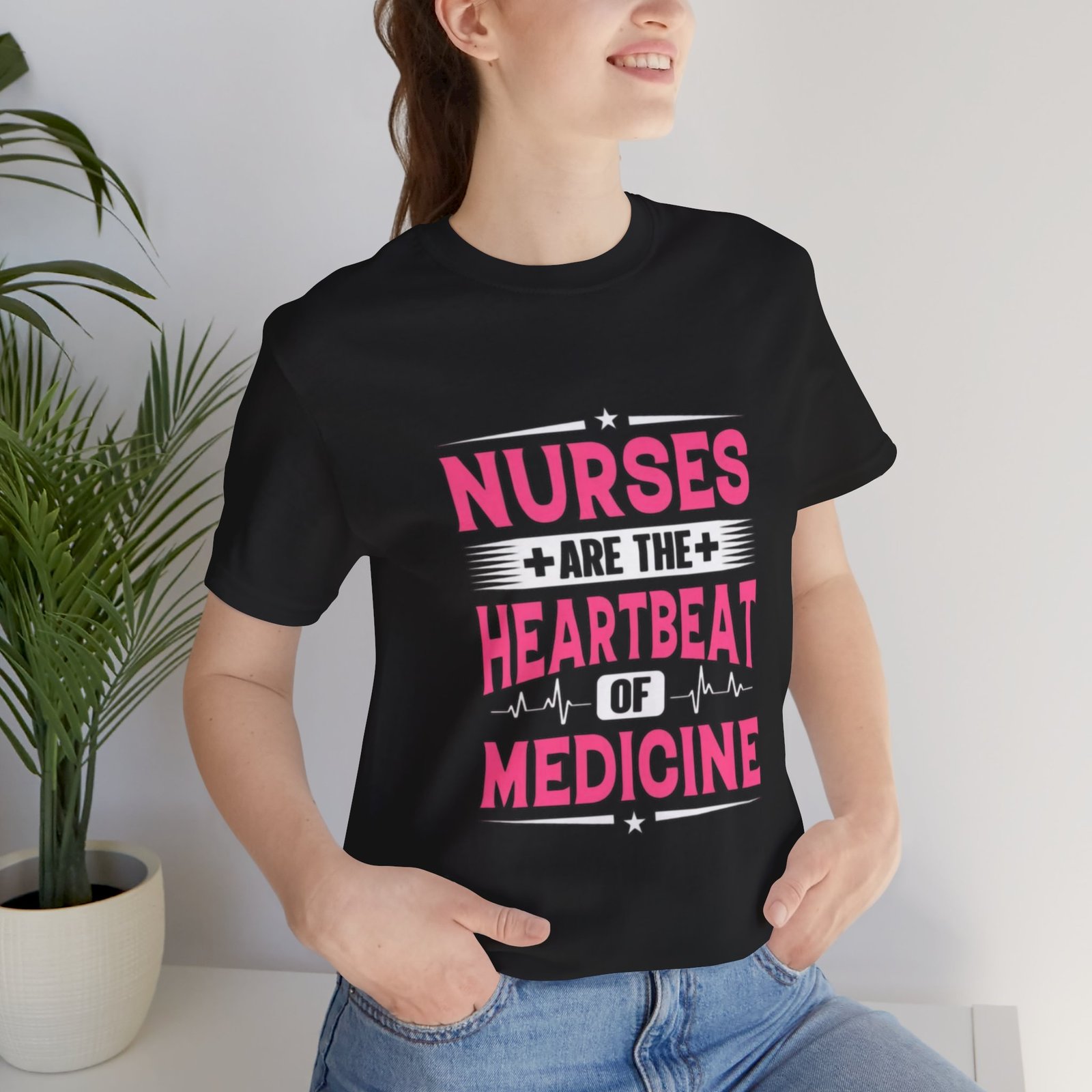 Nurses are the Heartbeat of Medicine Unisex Jersey T-Shirt - Image 11