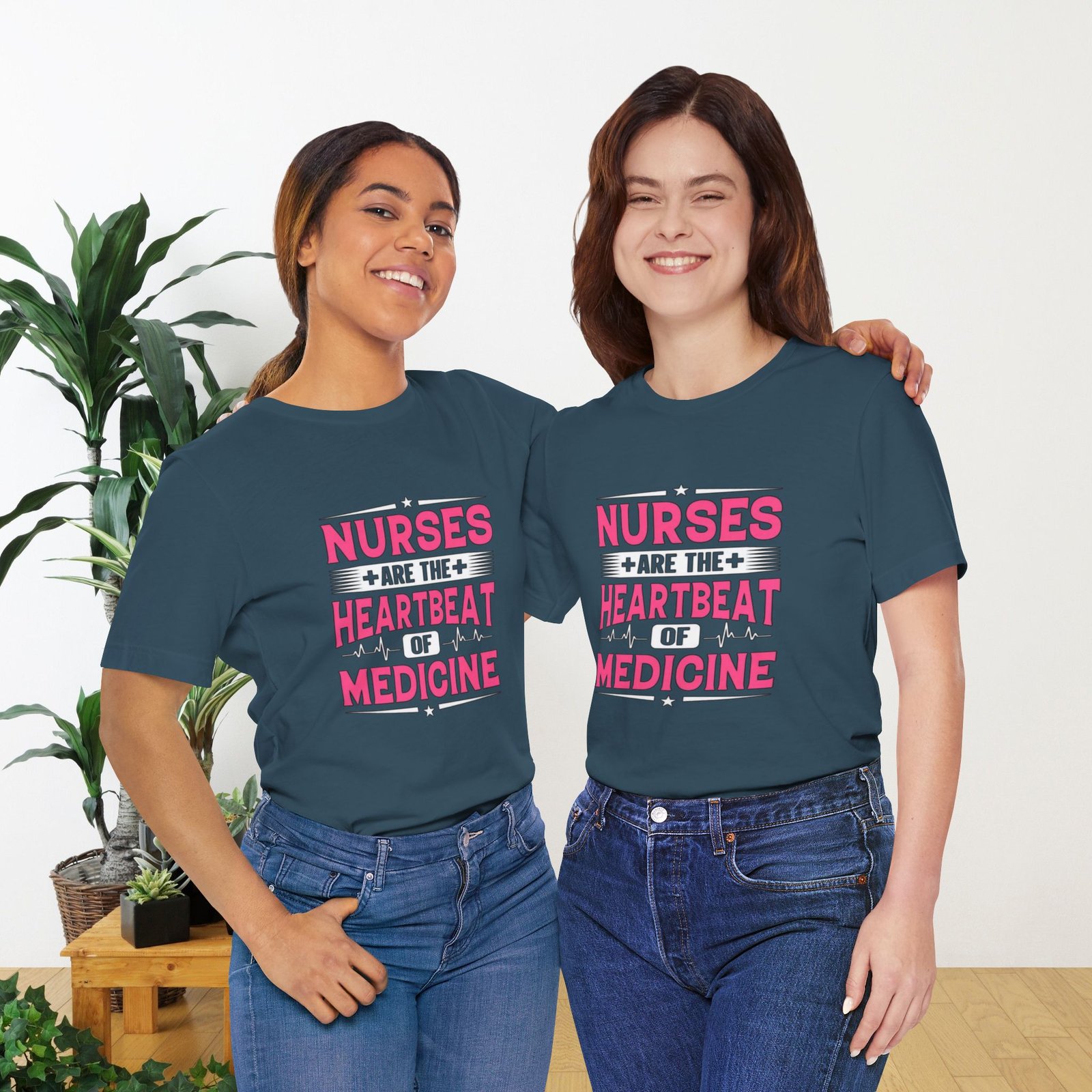 Nurses are the Heartbeat of Medicine Unisex Jersey T-Shirt - Image 4