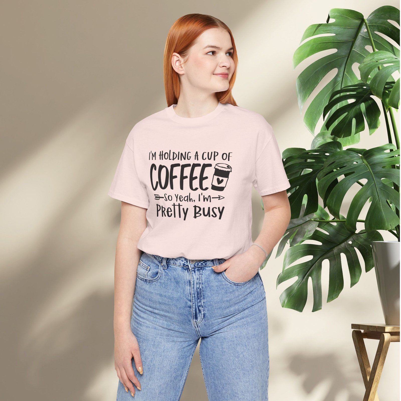 I’m Holding a Cup of Coffee, I'm Pretty Busy Unisex T-Shirt - Image 9