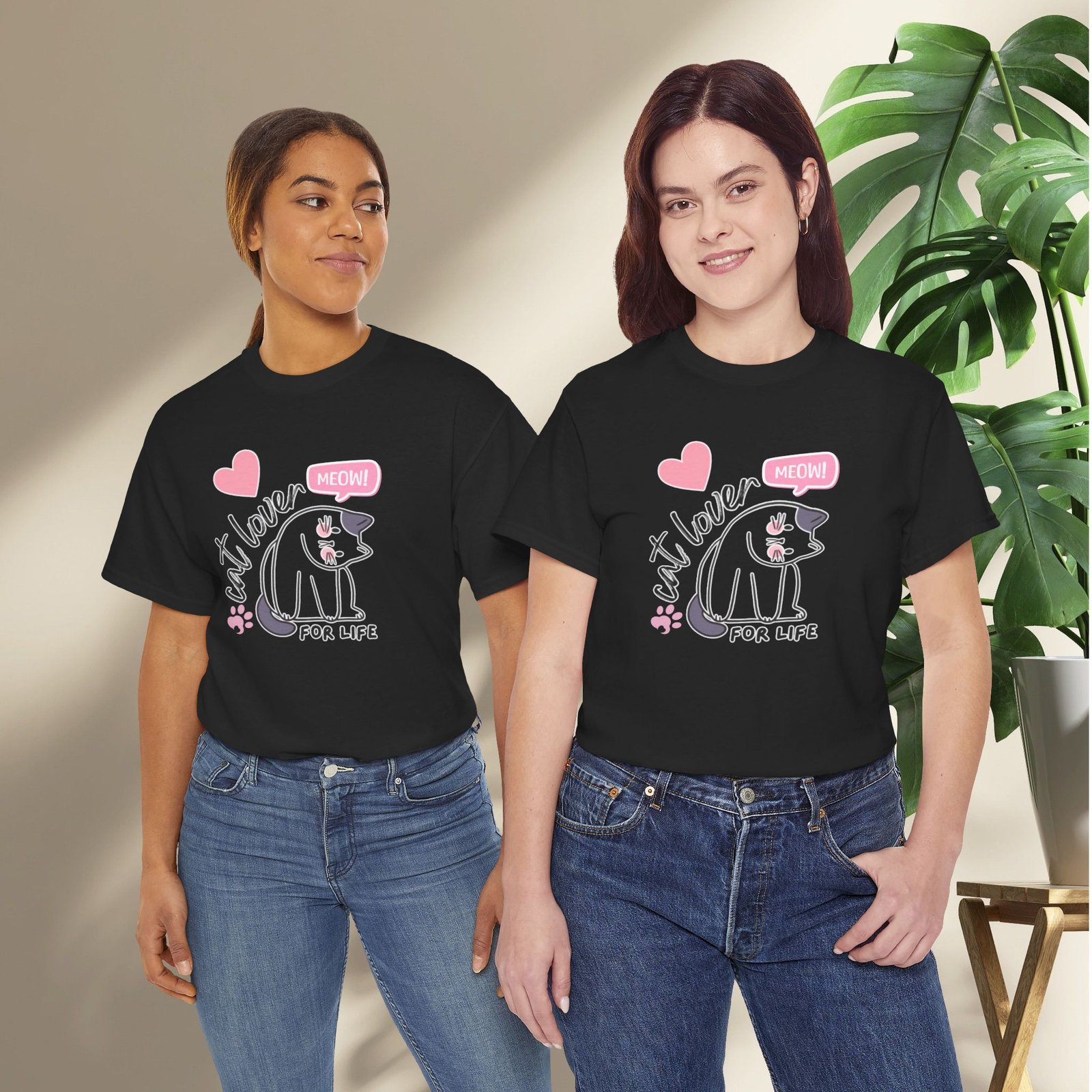 Cat Lover for Life — Cute 'Meow' Graphic Tee - Image 22