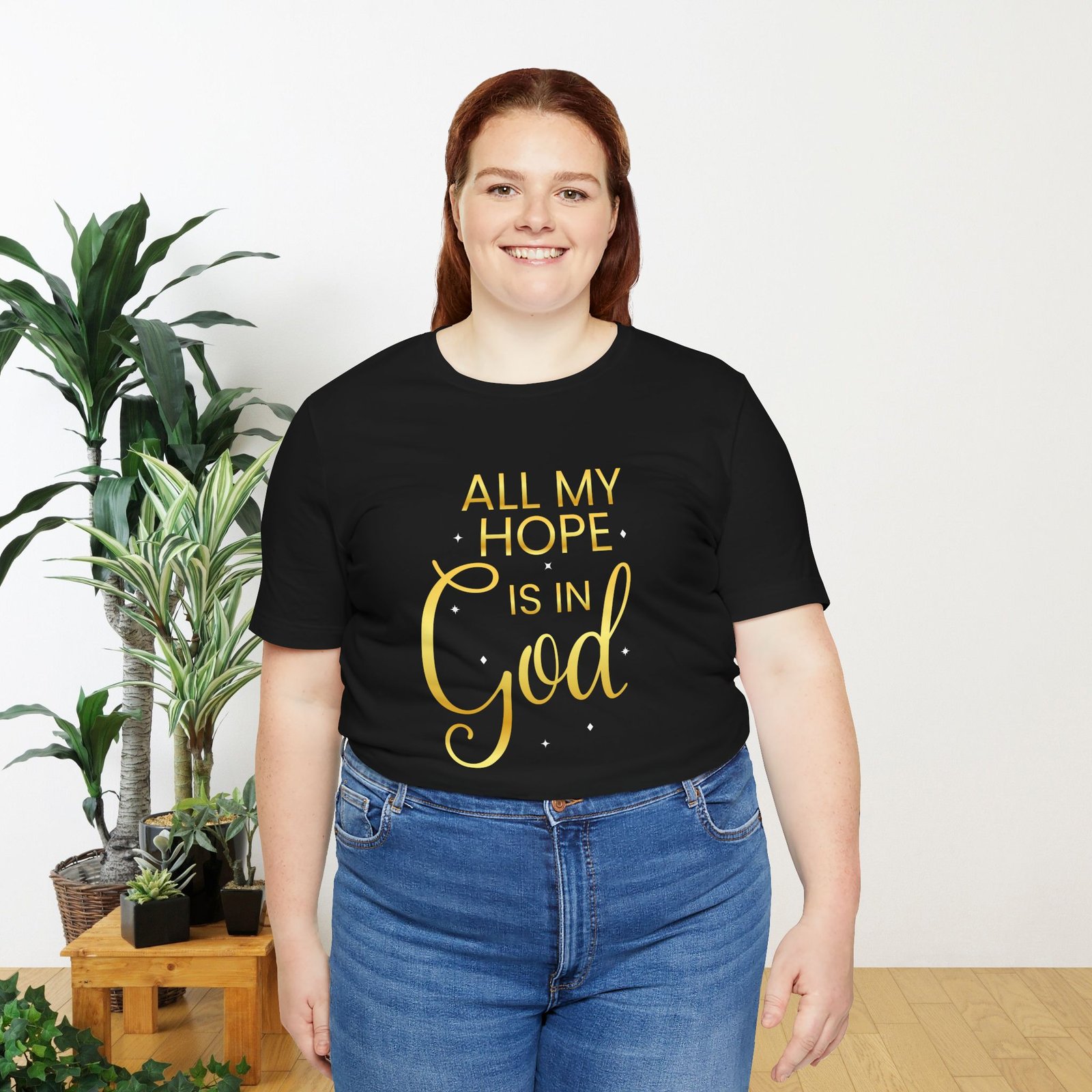 'All My Hope Is In God' T-Shirt - Gold - Image 3