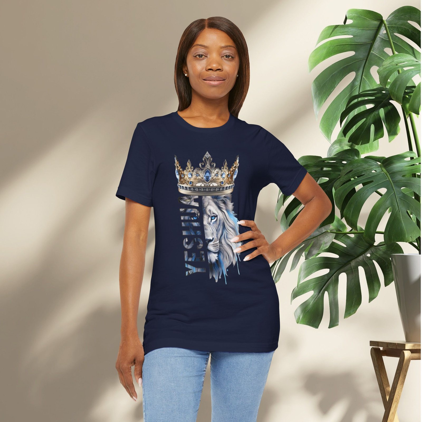 King of Kings - Crowned Yeshua Lion Unisex Tee - Image 40