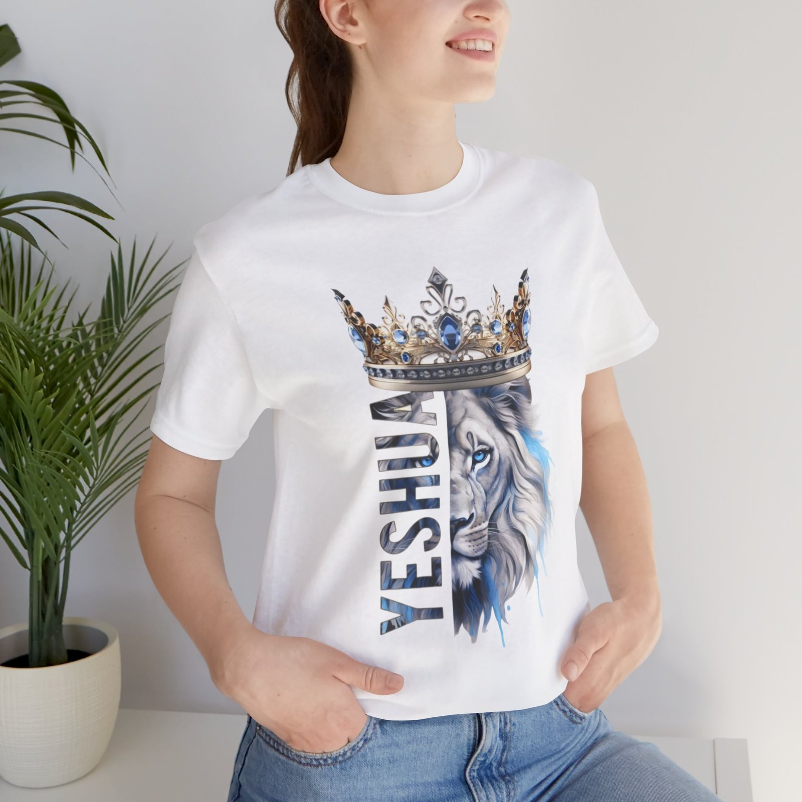 King of Kings - Crowned Yeshua Lion Unisex Tee - Image 44