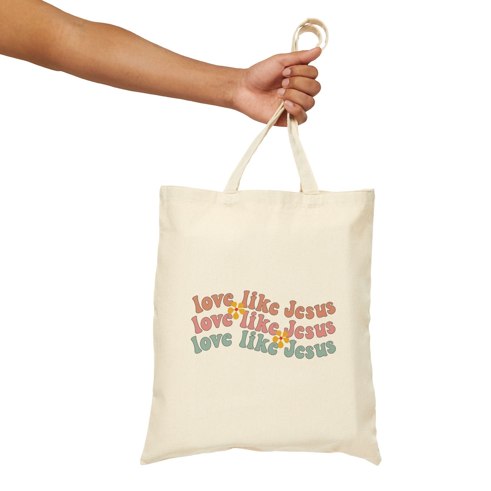 Love Like Jesus Cotton Canvas Tote Bag - Image 4