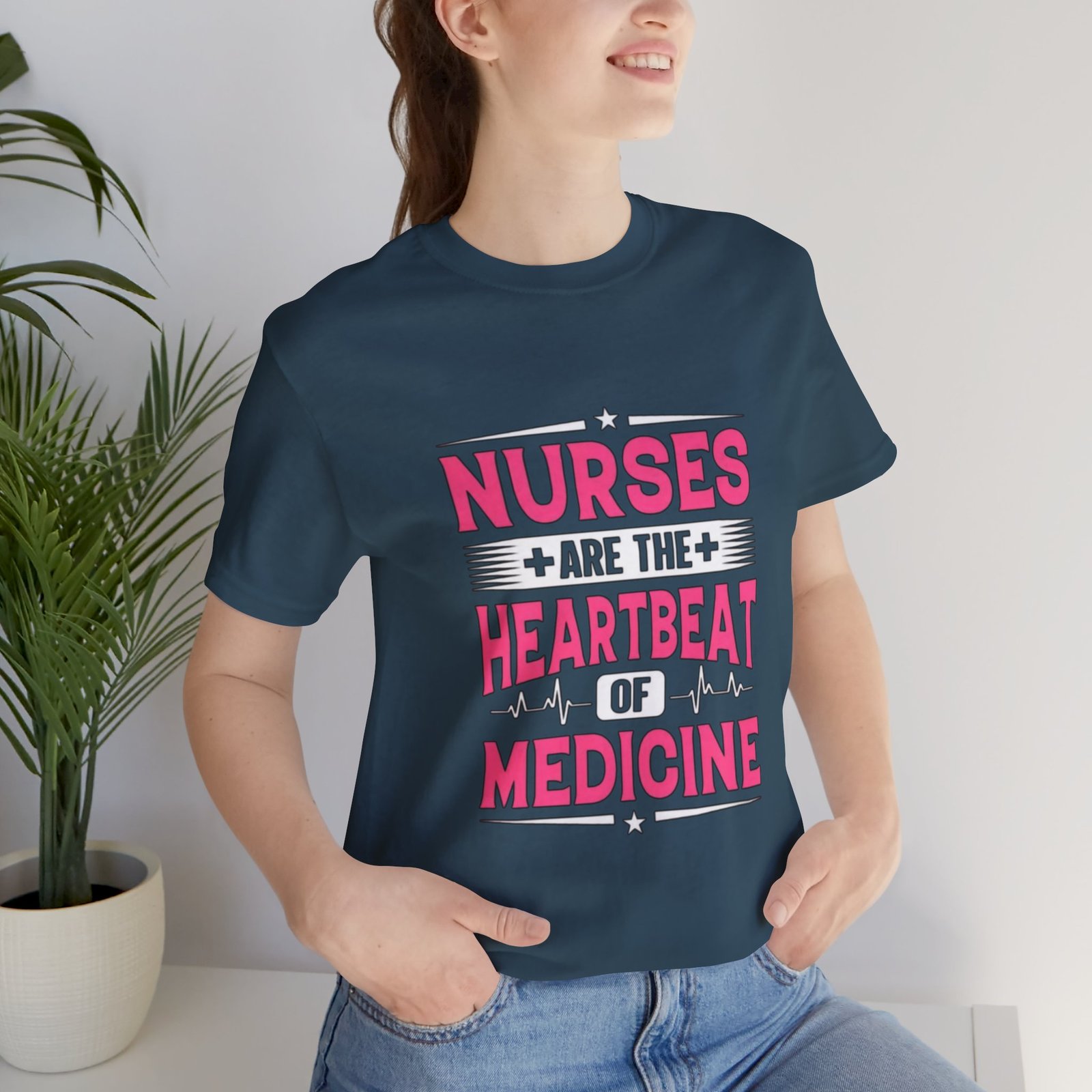 Nurses are the Heartbeat of Medicine Unisex Jersey T-Shirt