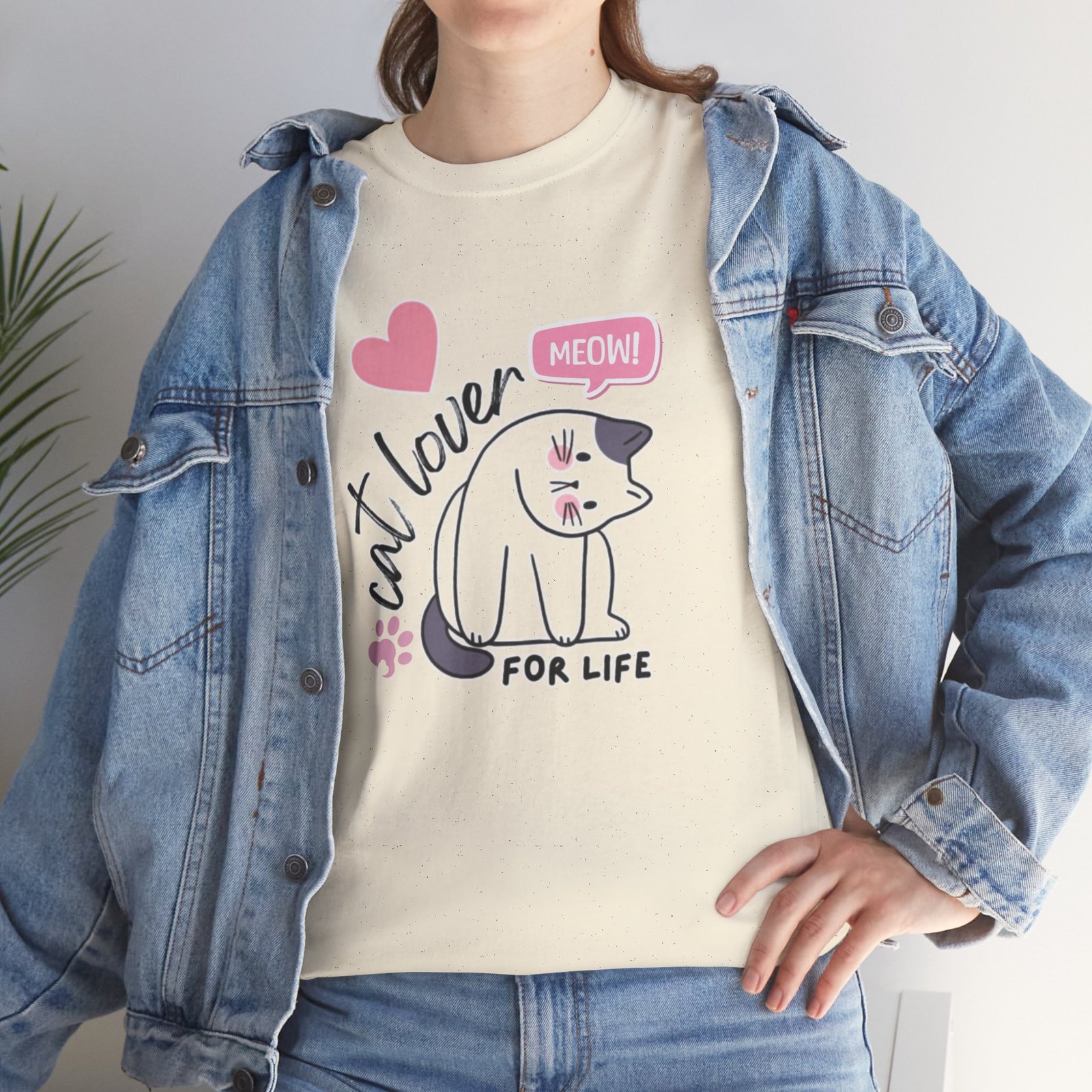 Cat Lover for Life — Cute 'Meow' Graphic Tee - Image 28