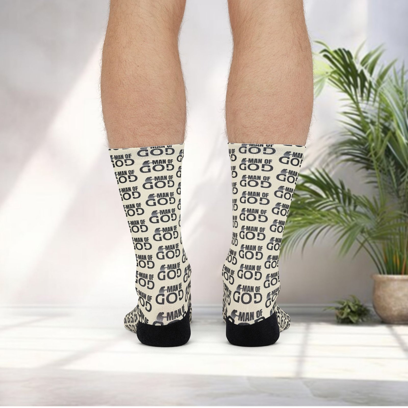 "Man of GOD" Sublimation Crew Novelty Socks - Image 2