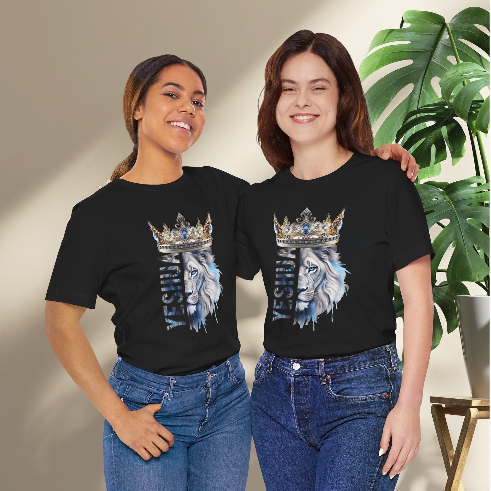 King of Kings - Crowned Yeshua Lion Unisex Tee - Image 21