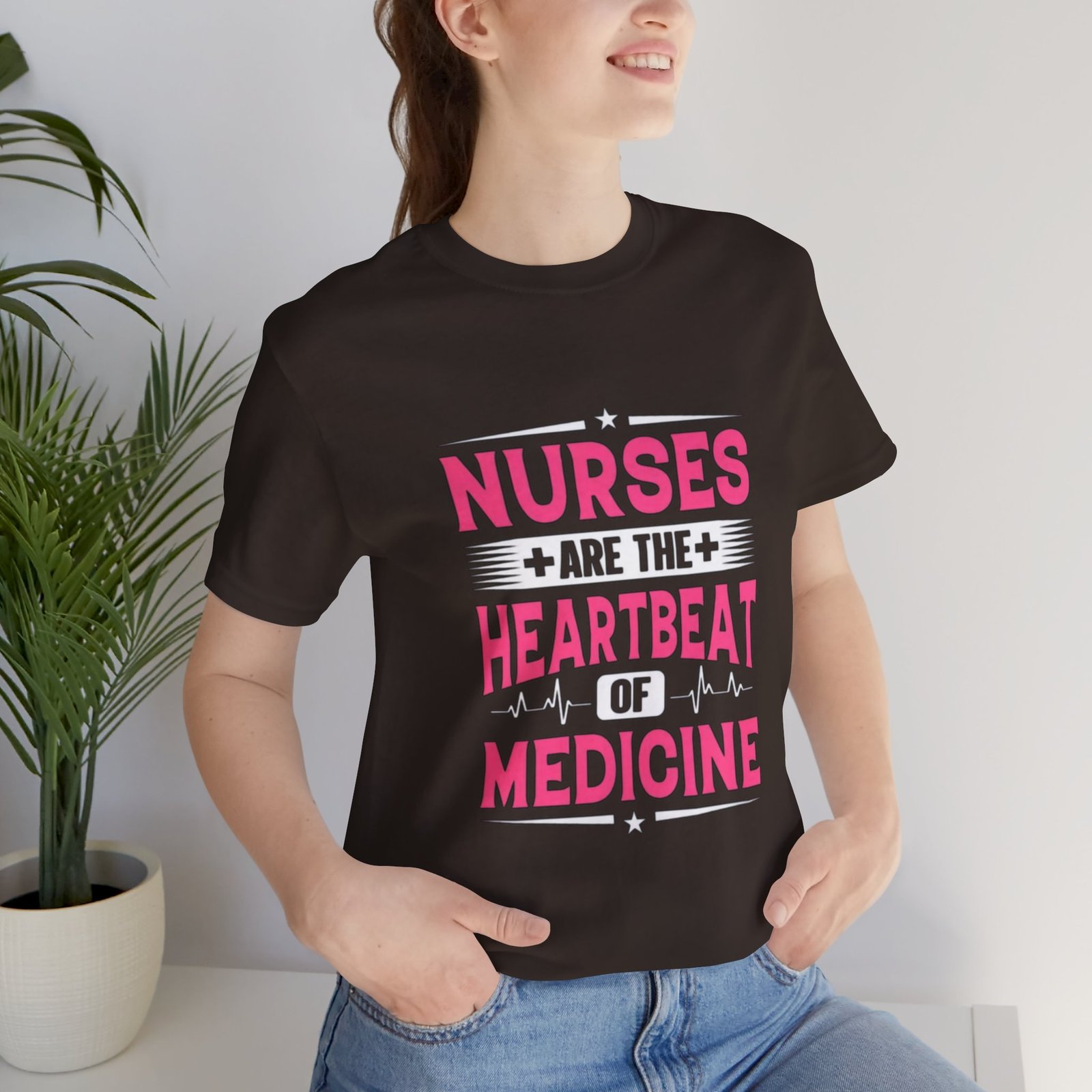 Nurses are the Heartbeat of Medicine Unisex Jersey T-Shirt - Image 7