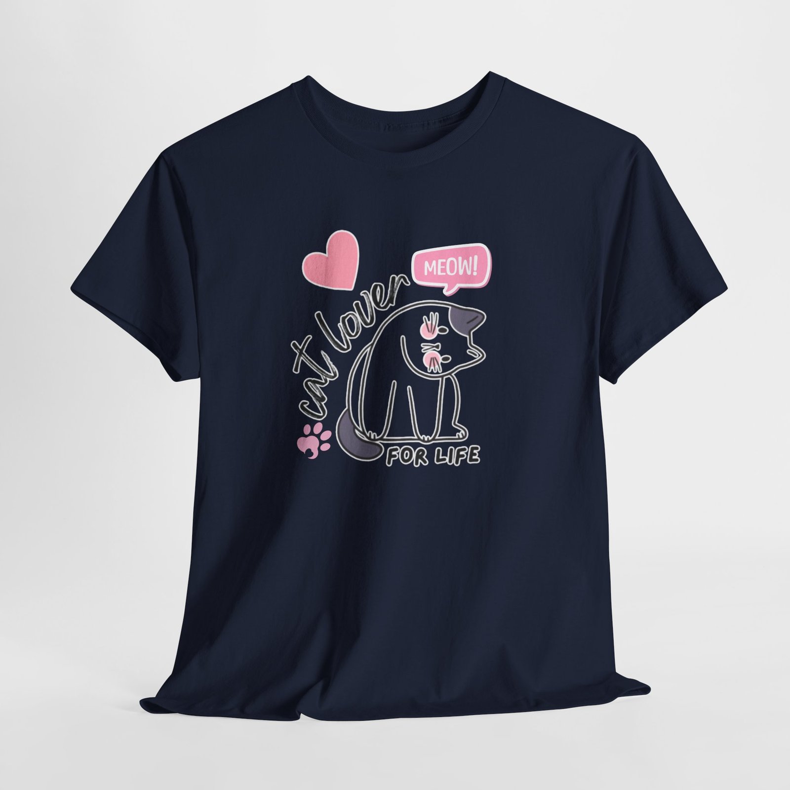 Cat Lover for Life — Cute 'Meow' Graphic Tee - Image 38