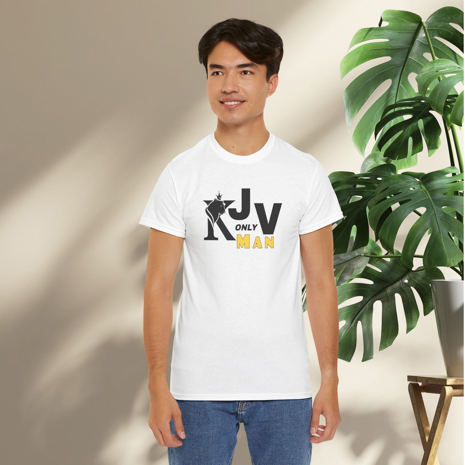 KJV Only Man T-Shirt — Crowned Lion - Image 2