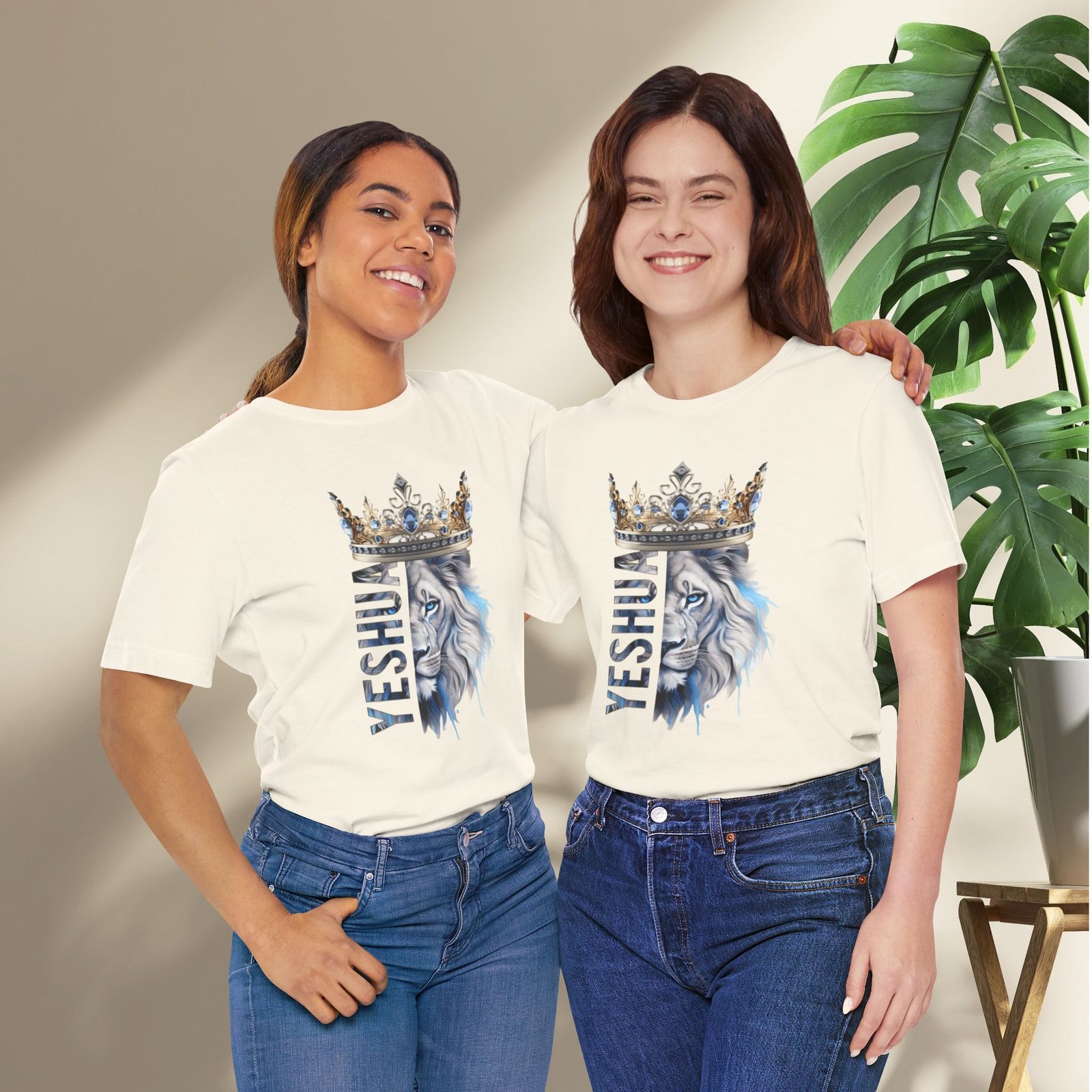 King of Kings - Crowned Yeshua Lion Unisex Tee - Image 28