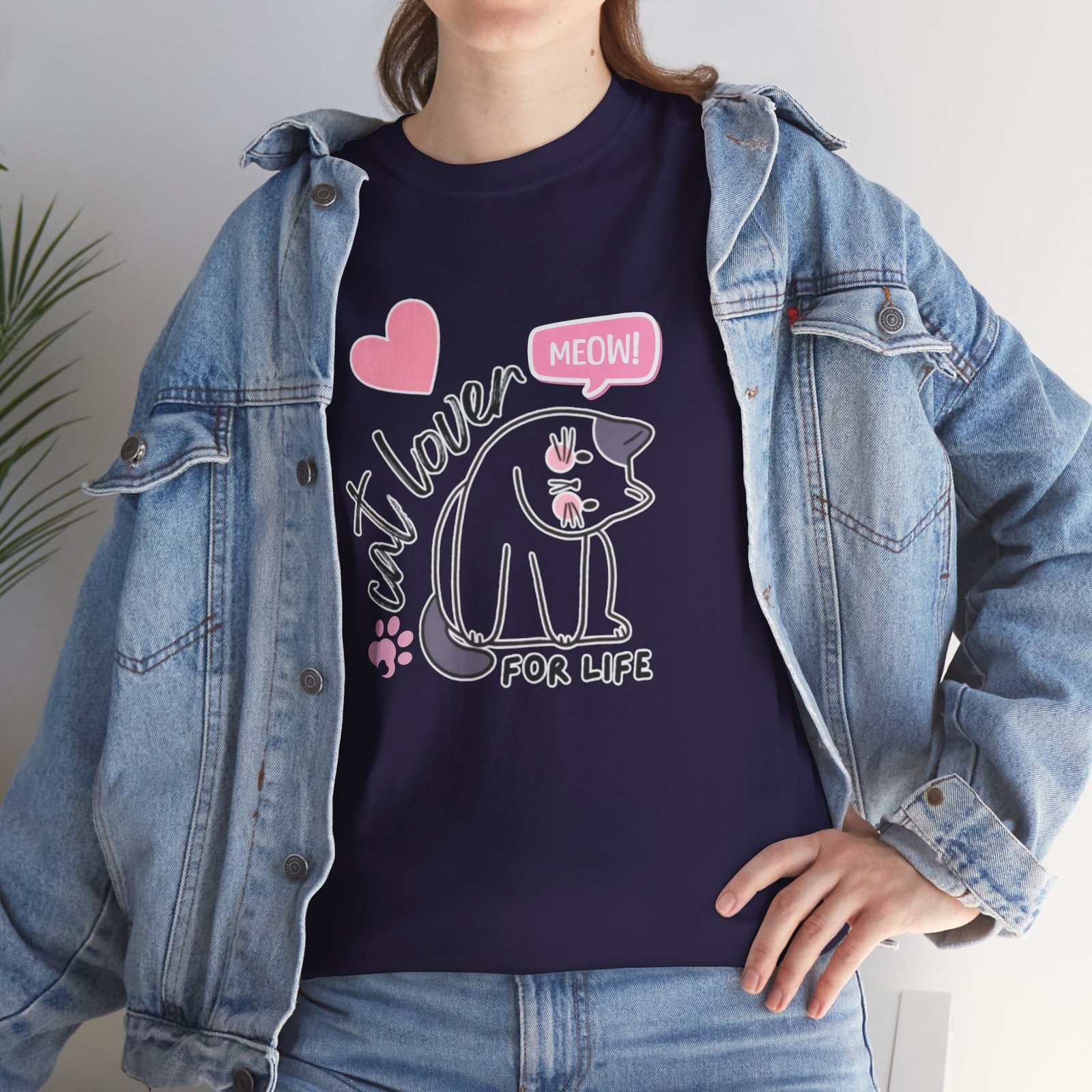 Cat Lover for Life — Cute 'Meow' Graphic Tee - Image 49