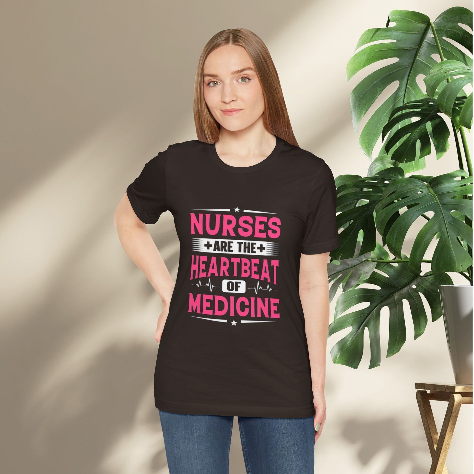 Nurses are the Heartbeat of Medicine Unisex Jersey T-Shirt - Image 6