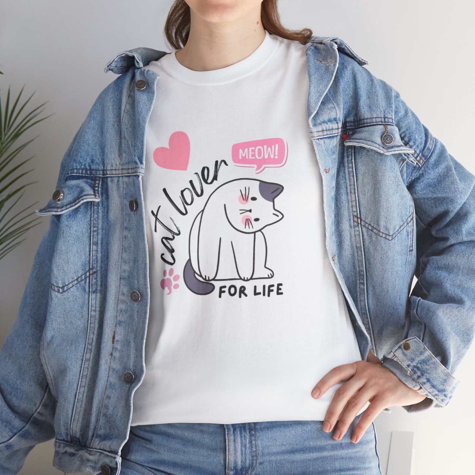 Cat Lover for Life — Cute 'Meow' Graphic Tee - Image 51
