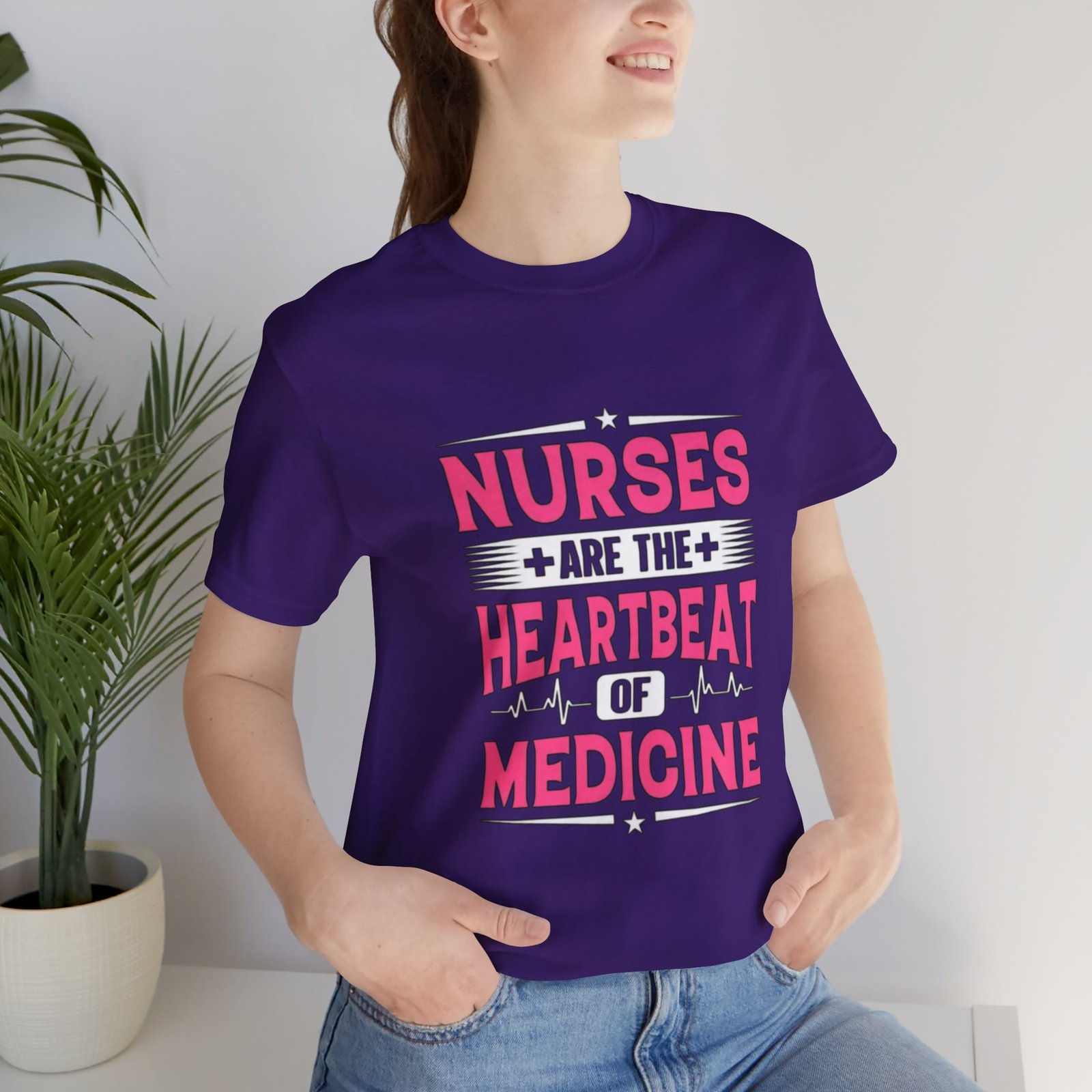 Nurses are the Heartbeat of Medicine Unisex Jersey T-Shirt - Image 27