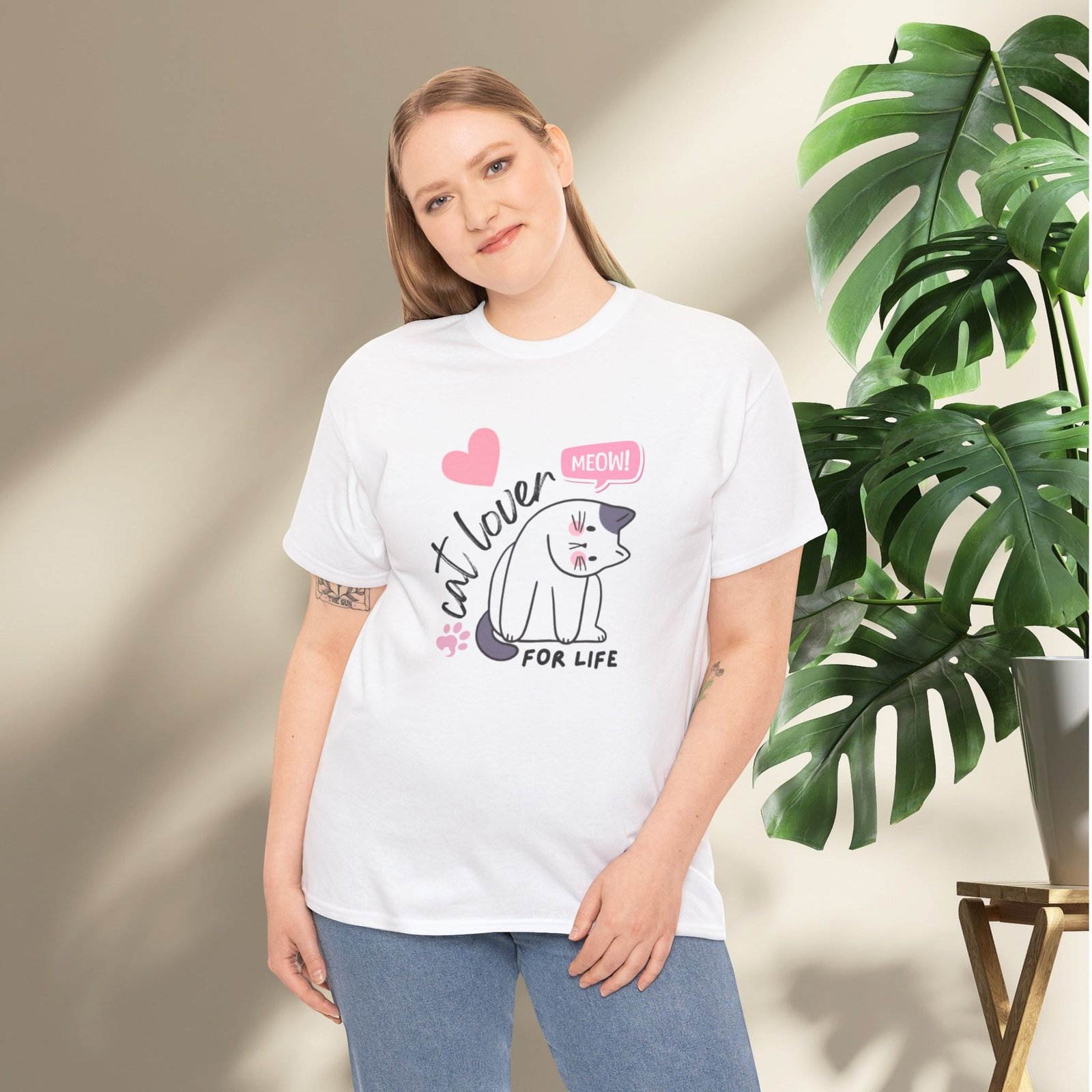Cat Lover for Life — Cute 'Meow' Graphic Tee - Image 6
