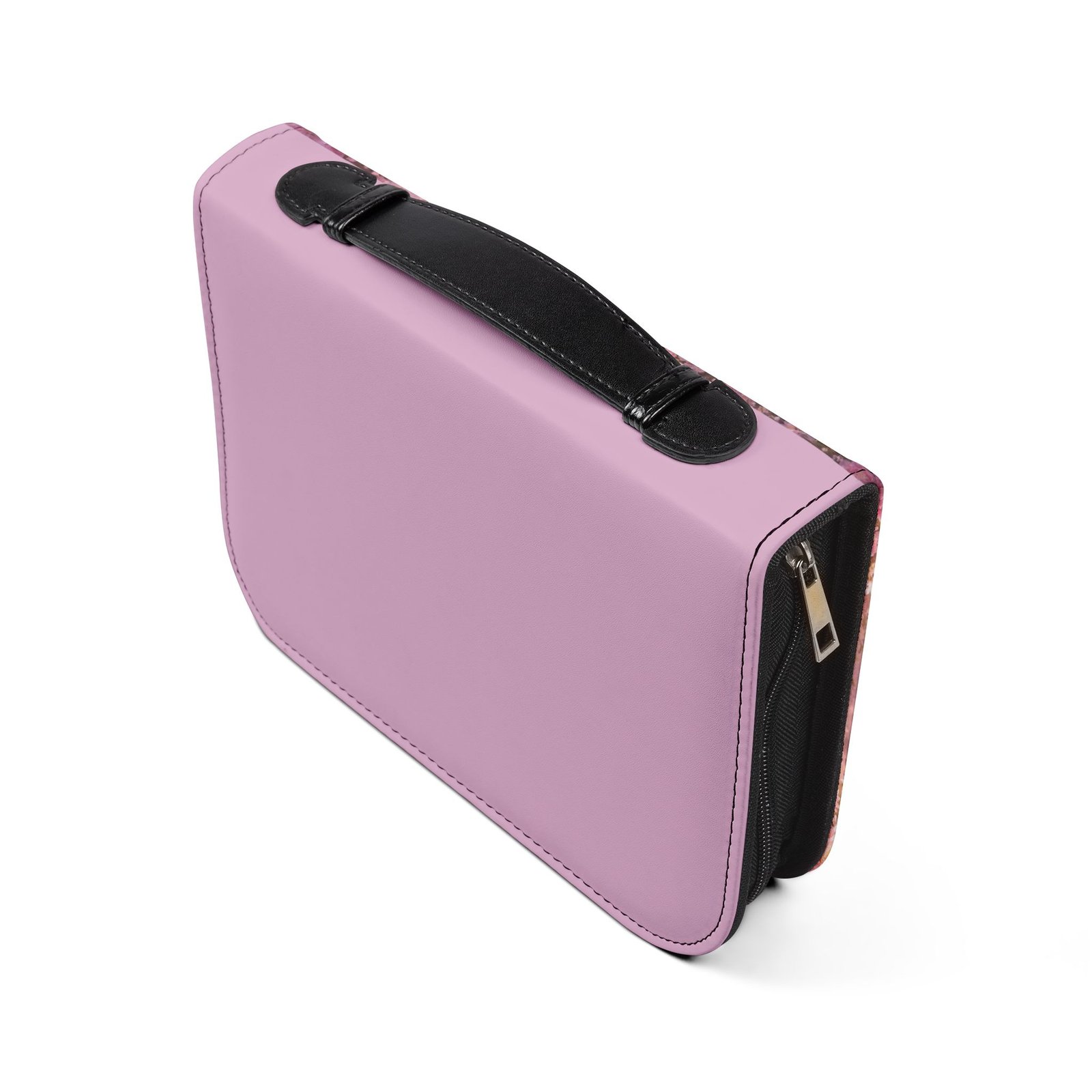 Pink Floral Cross Zippered Bible Cover Case - Image 8