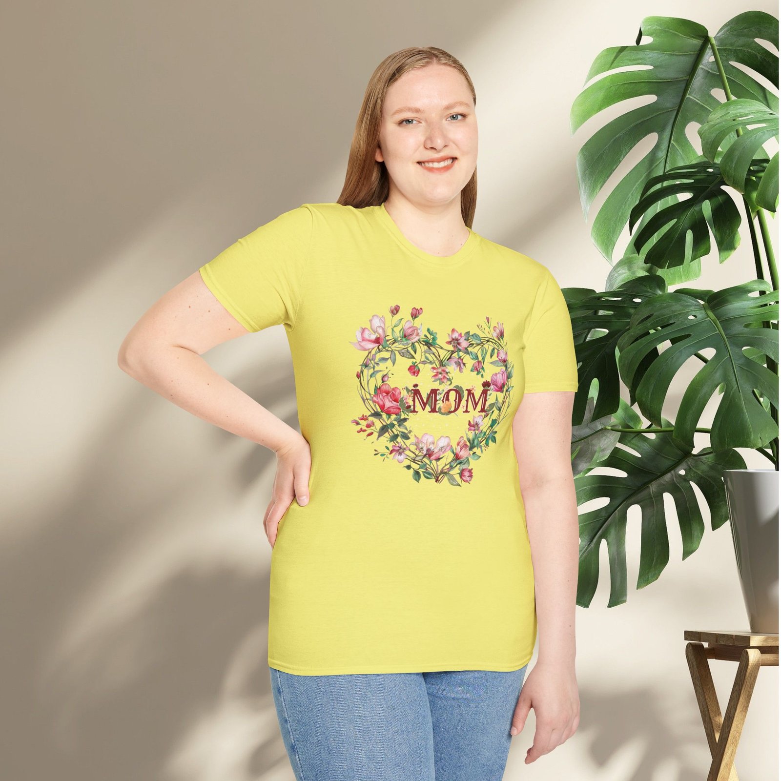 Floral Heart Wreath - MOM T-Shirt - Image 14