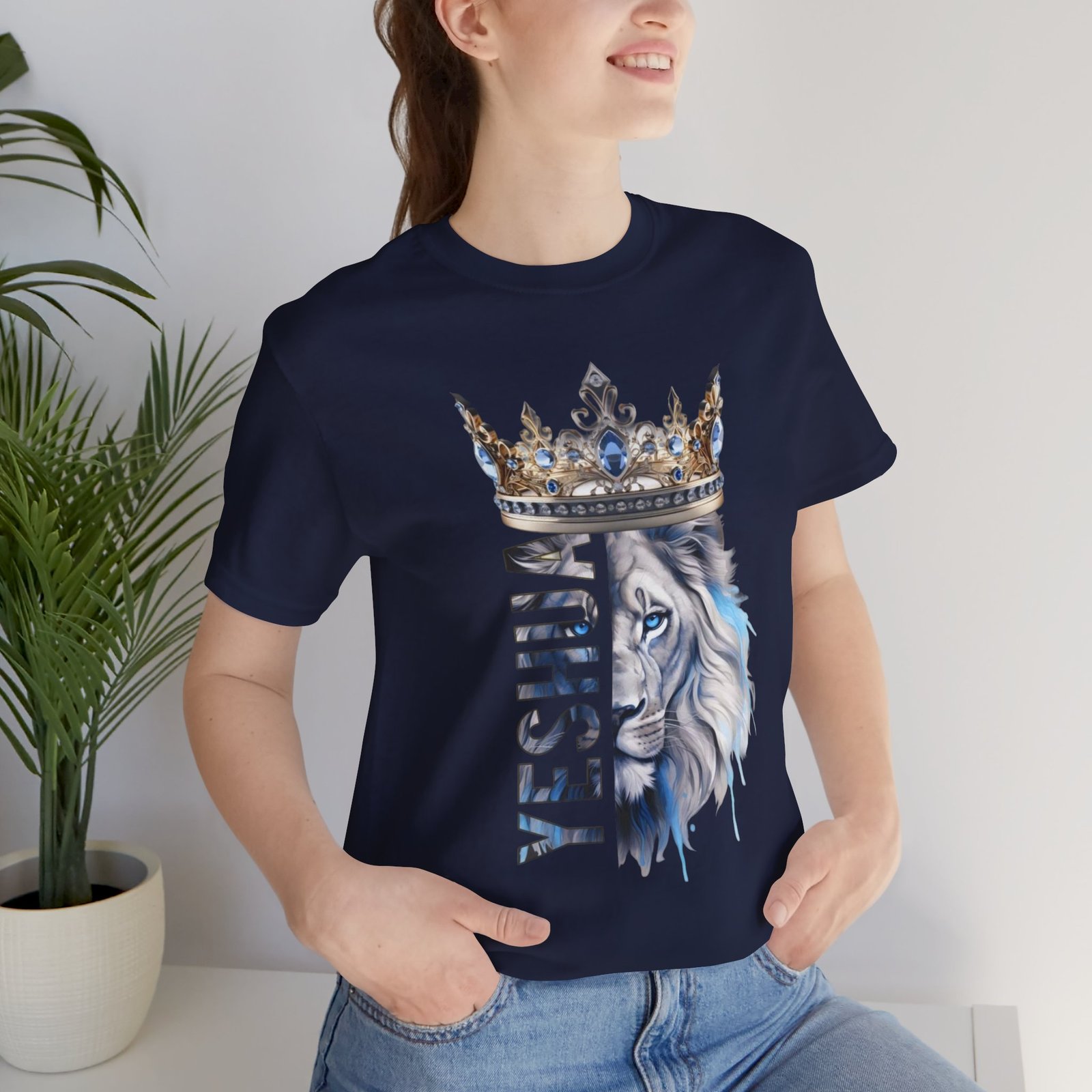 King of Kings - Crowned Yeshua Lion Unisex Tee - Image 41