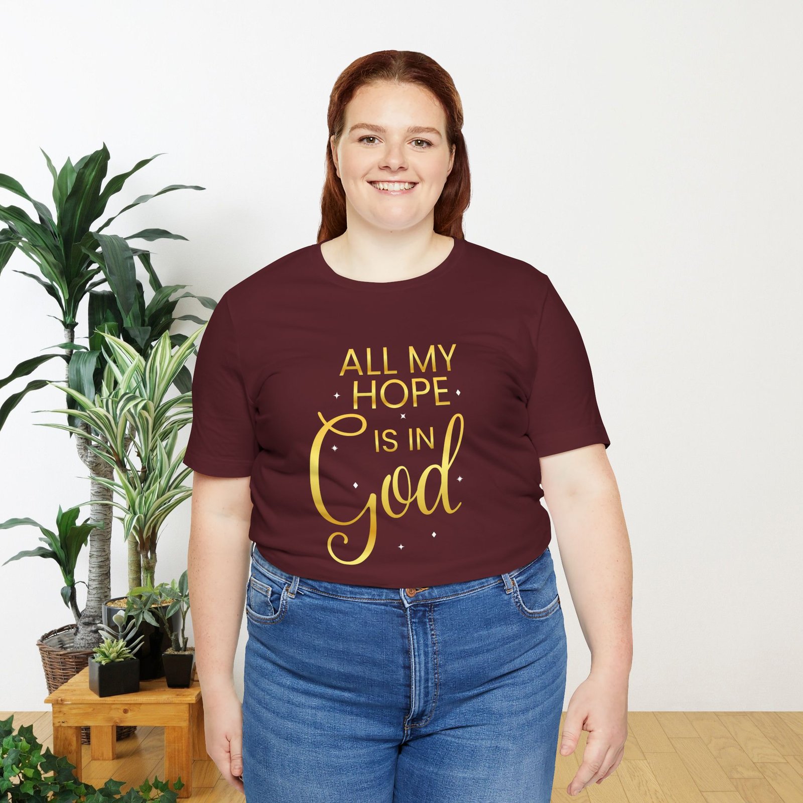 'All My Hope Is In God' T-Shirt - Gold - Image 23