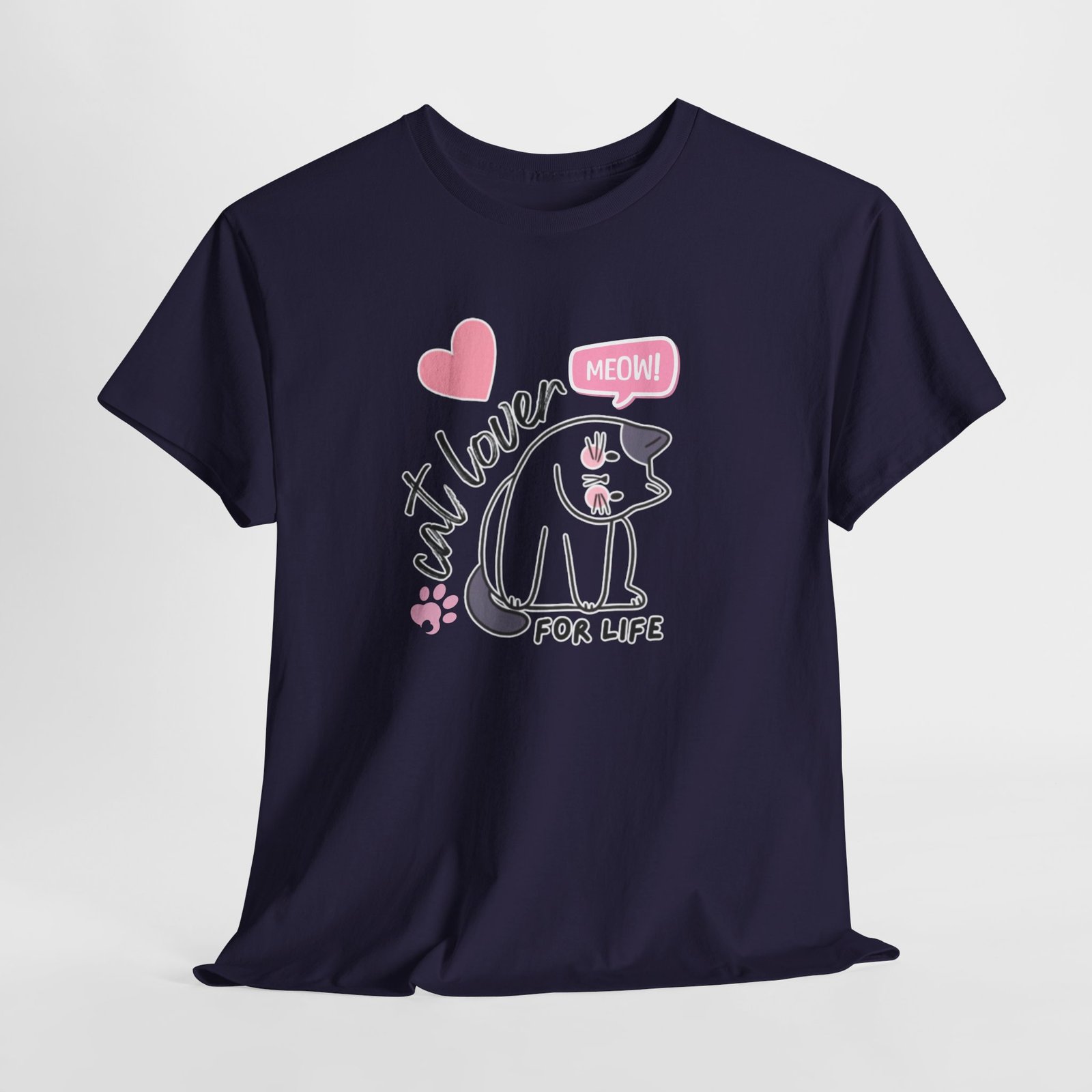 Cat Lover for Life — Cute 'Meow' Graphic Tee - Image 45