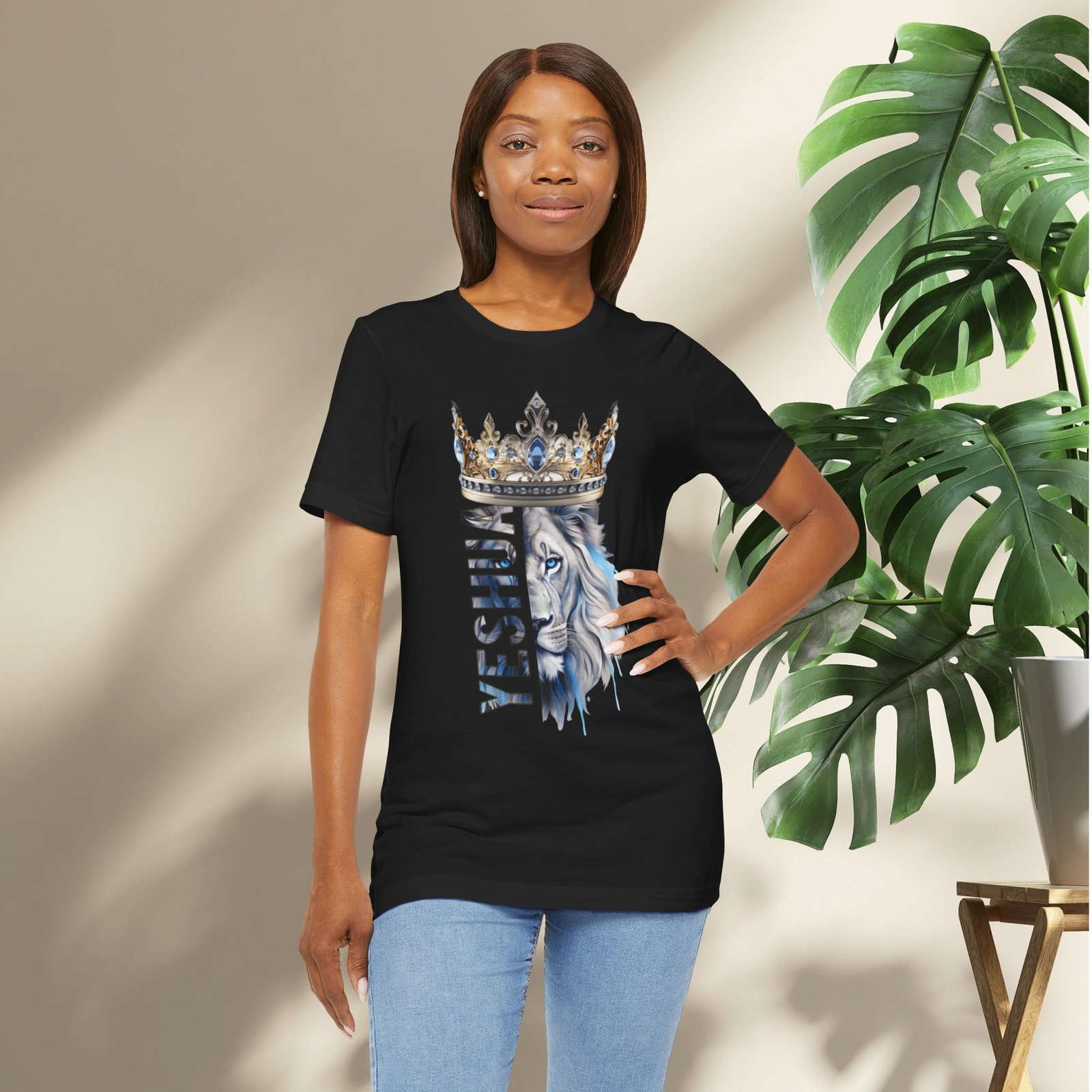 King of Kings - Crowned Yeshua Lion Unisex Tee - Image 19