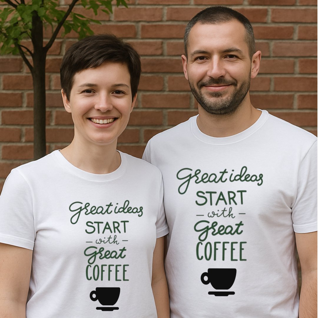 Great Ideas Start with Great Coffee Unisex T-Shirt