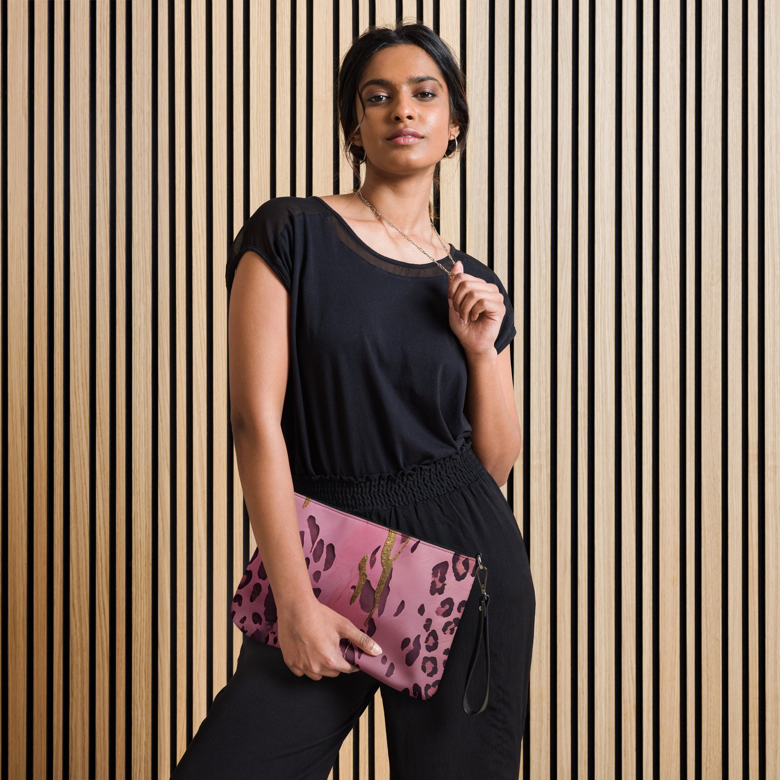 Pink & Gold Animal Print Crossbody bag - Image 2