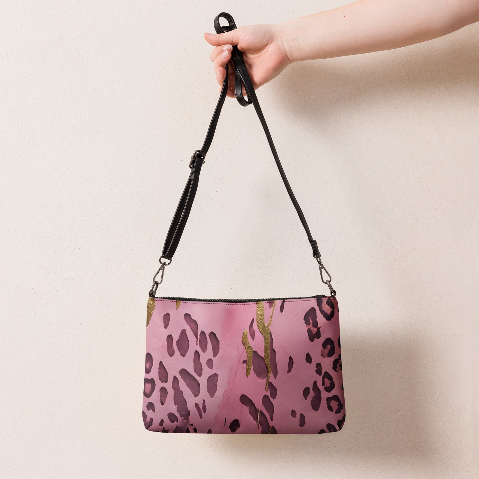 Pink & Gold Animal Print Crossbody bag - Image 5