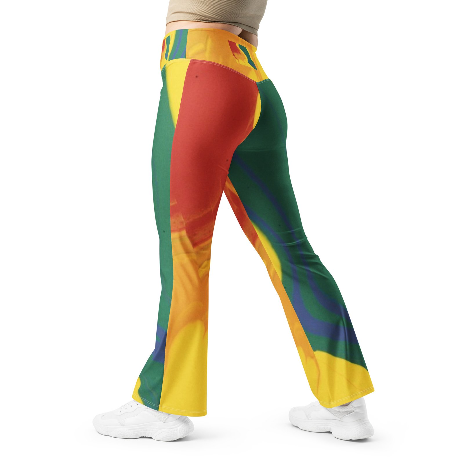 Boho Bold Color High Waist Flare leggings - Image 4