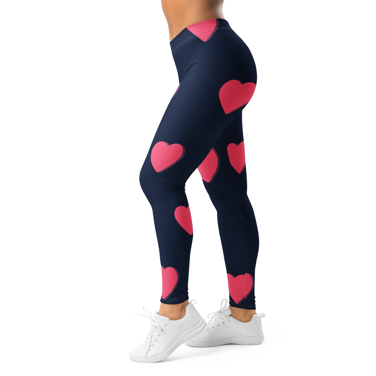I love Hearts - Navy Premium Leggings - Image 7