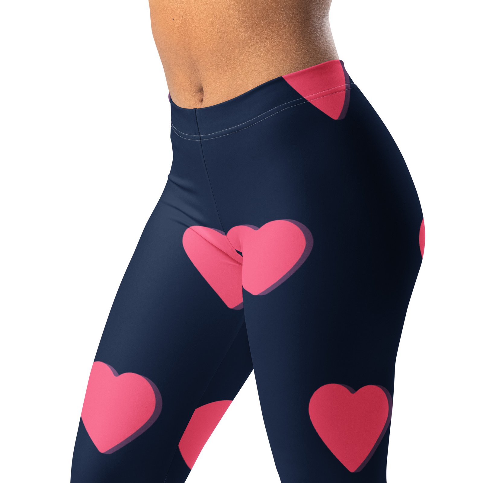 I love Hearts - Navy Premium Leggings - Image 6