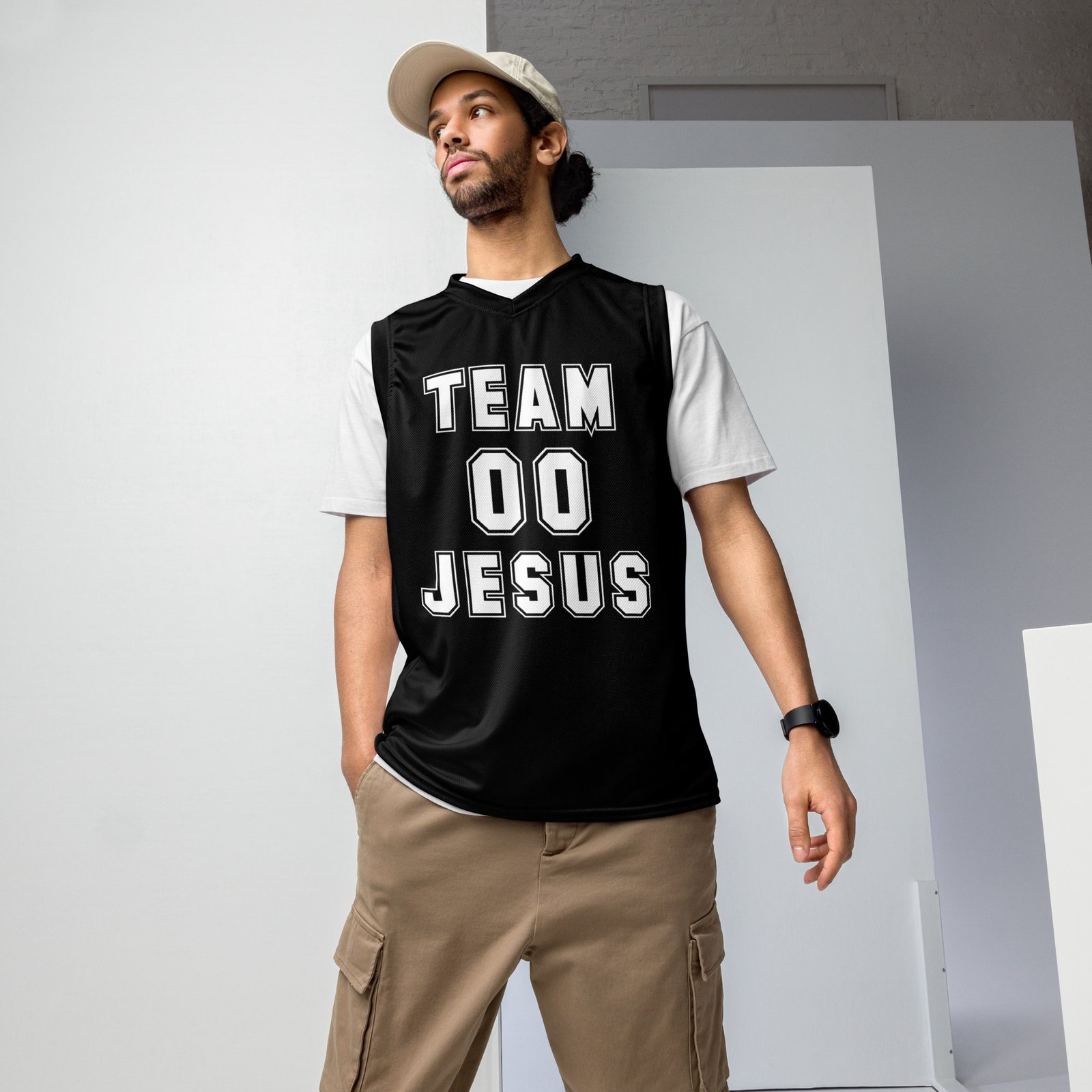 Team Jesus Unisex Basketball Jersey - Black