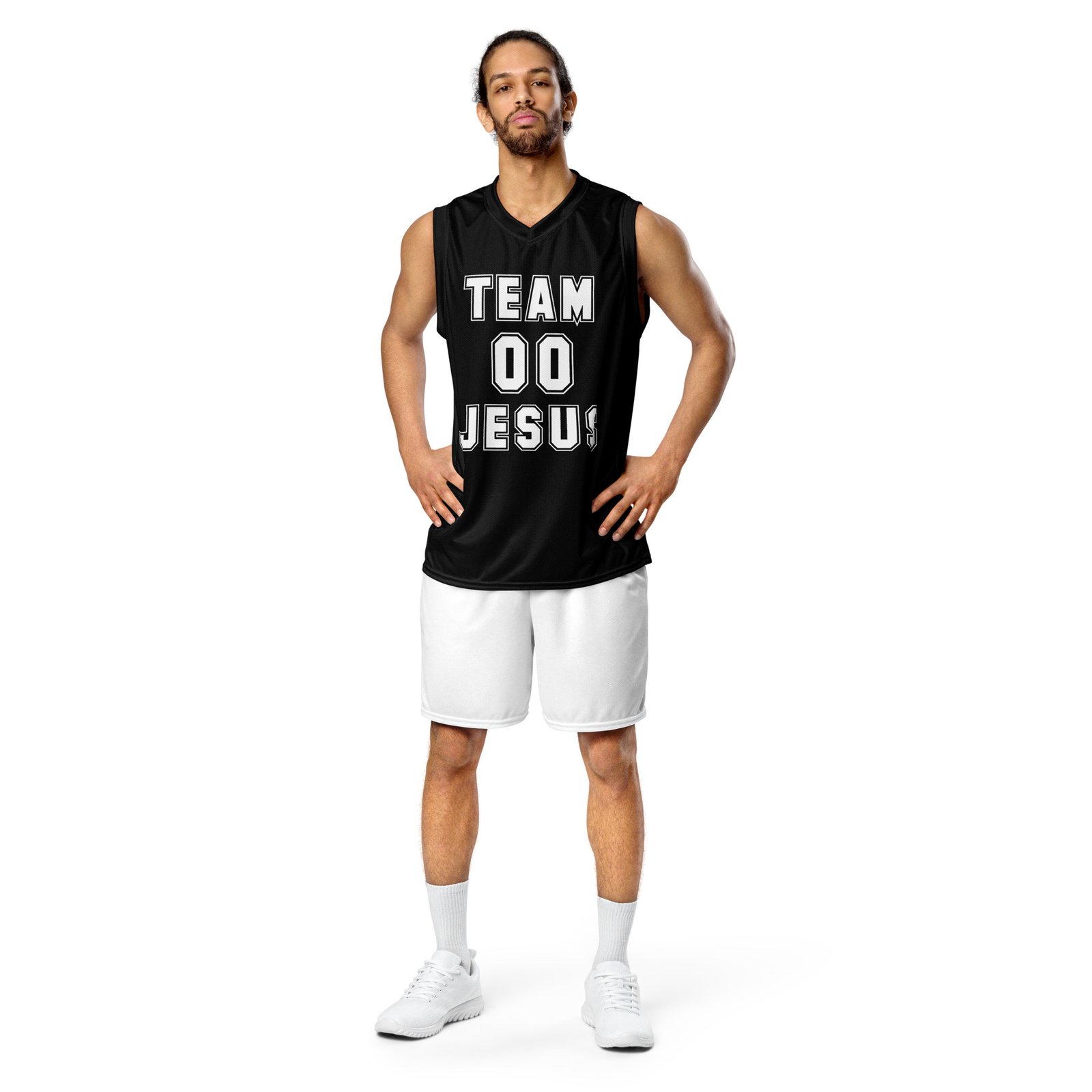 Team Jesus Unisex Basketball Jersey - Black - Image 7