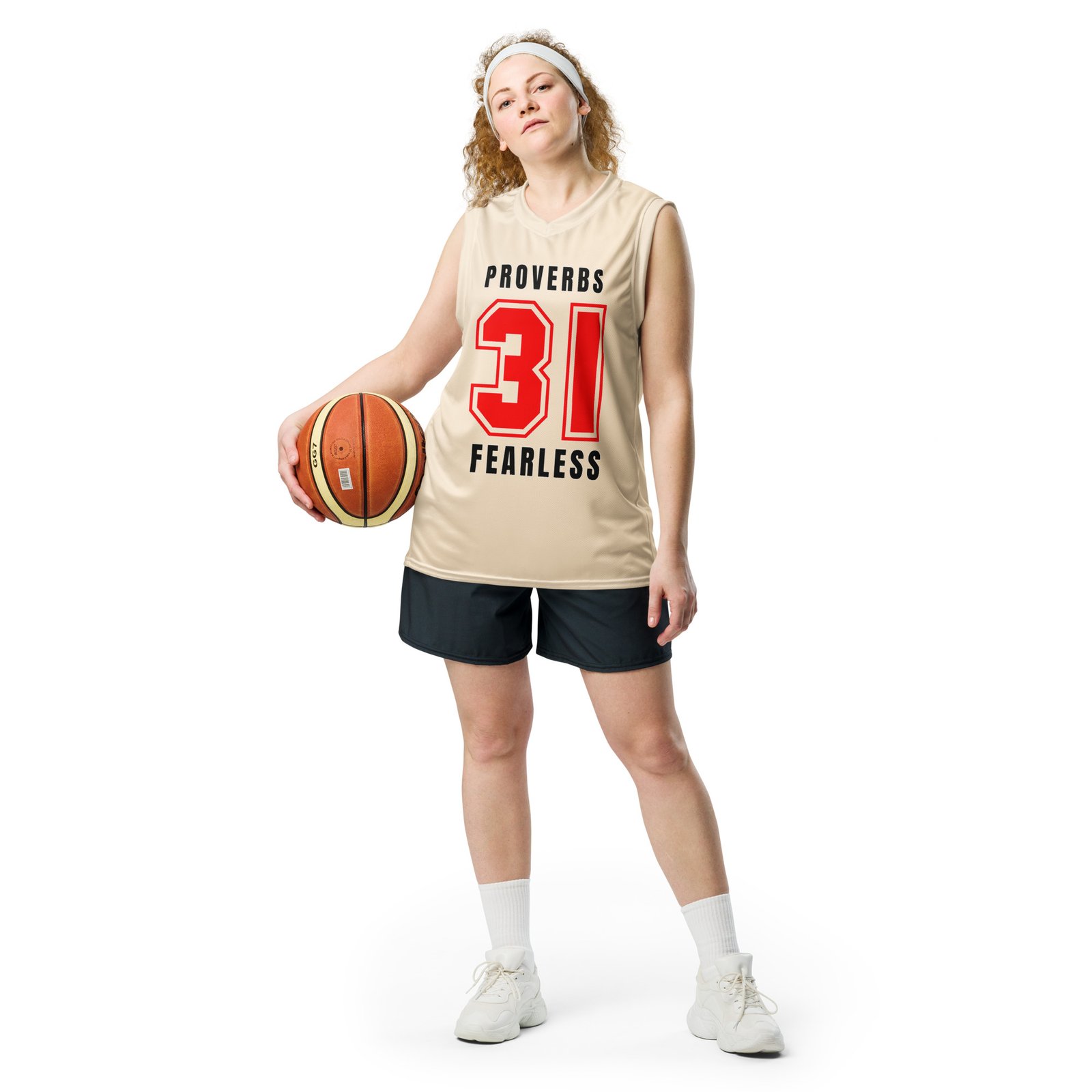 Proverbs 31 Fearless Unisex Basketball Jersey - Image 2