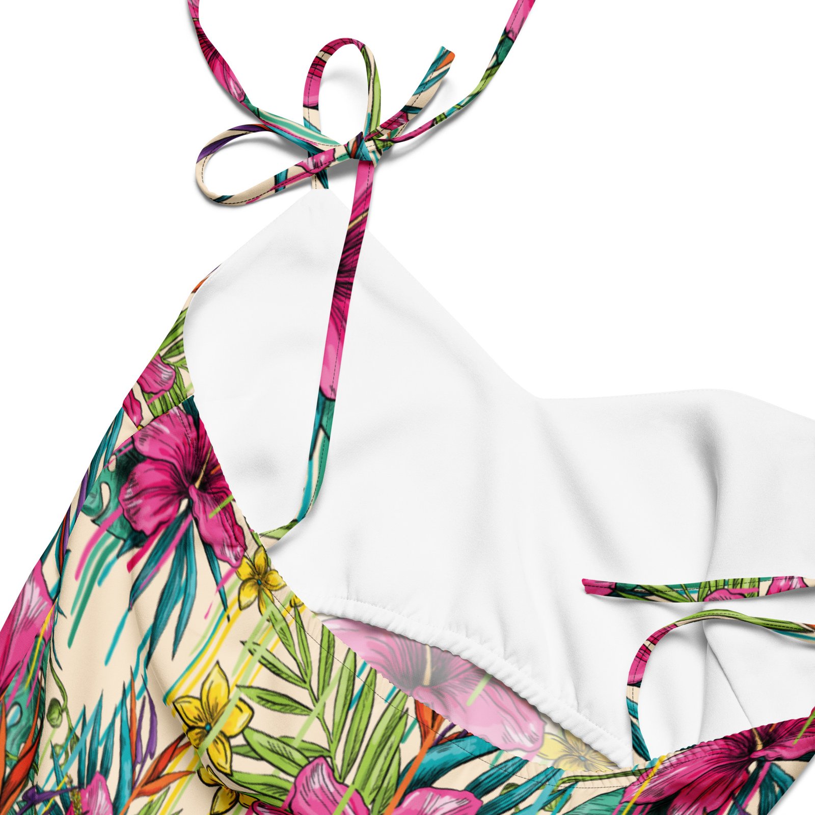 Tropical Hisbiscus Tie-Strap Midi Dress - Image 4