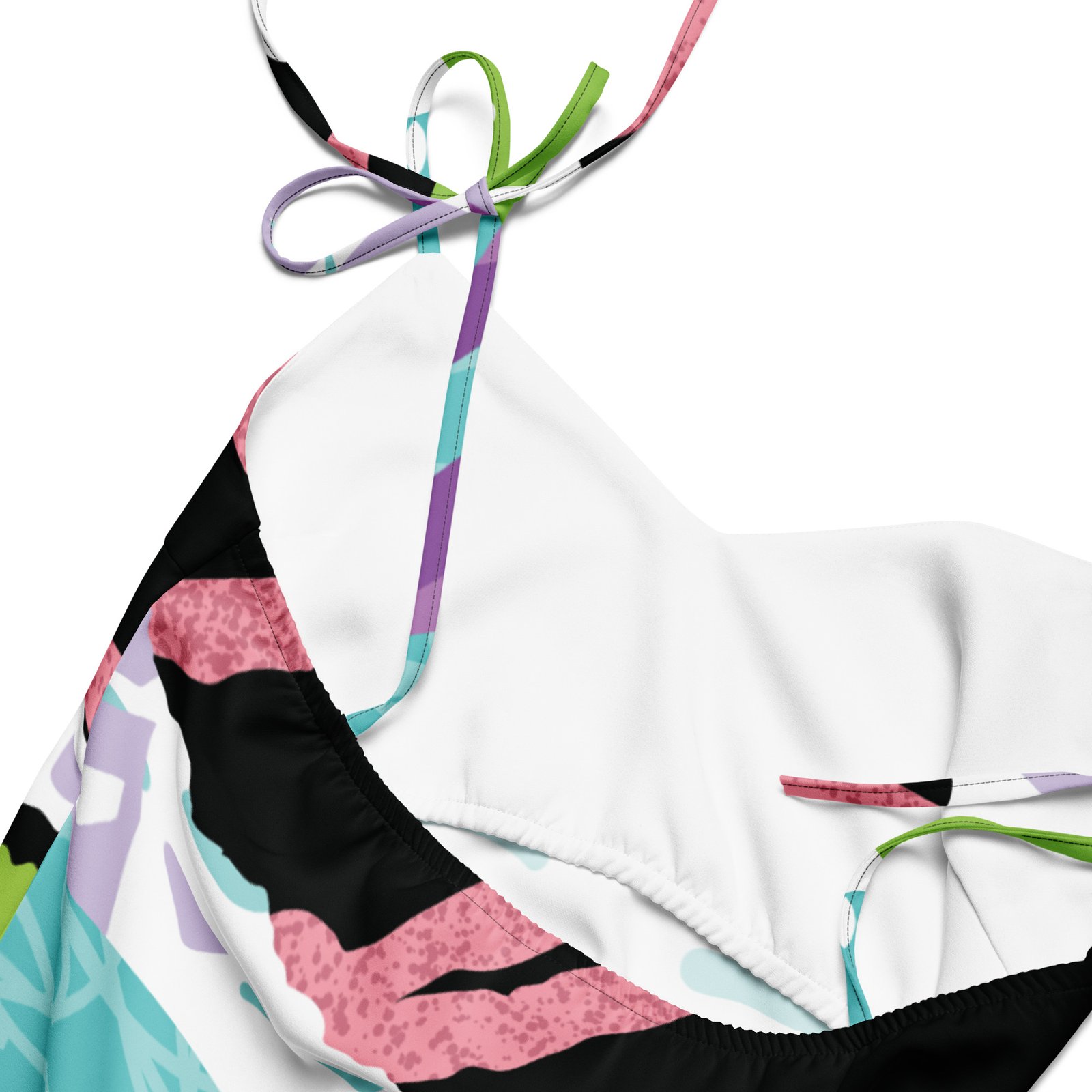 Tropical Pink Zebra Tie-Strap Midi Dress - Image 2