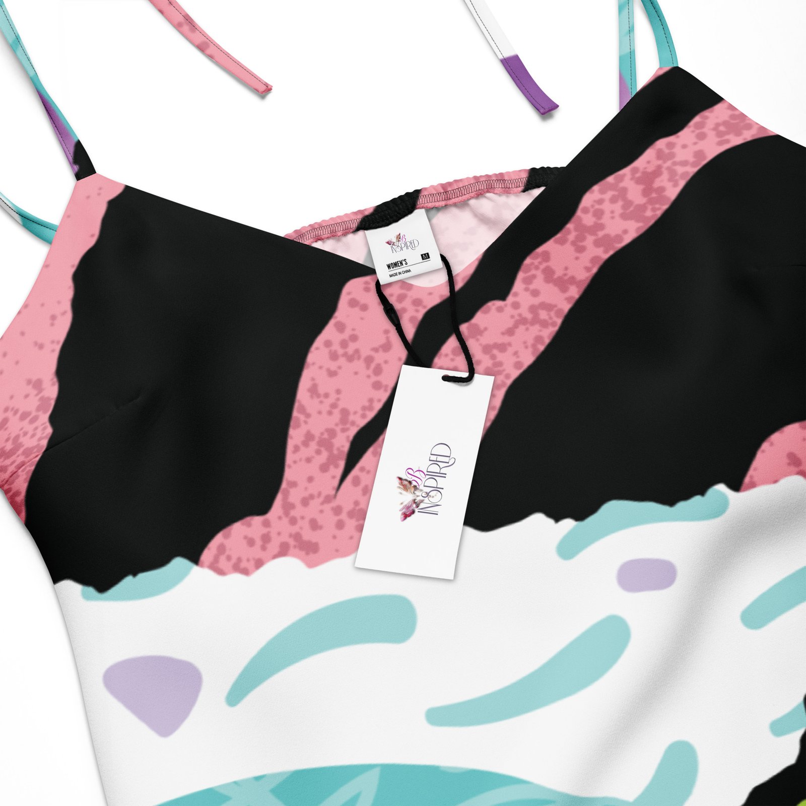 Tropical Pink Zebra Tie-Strap Midi Dress - Image 3