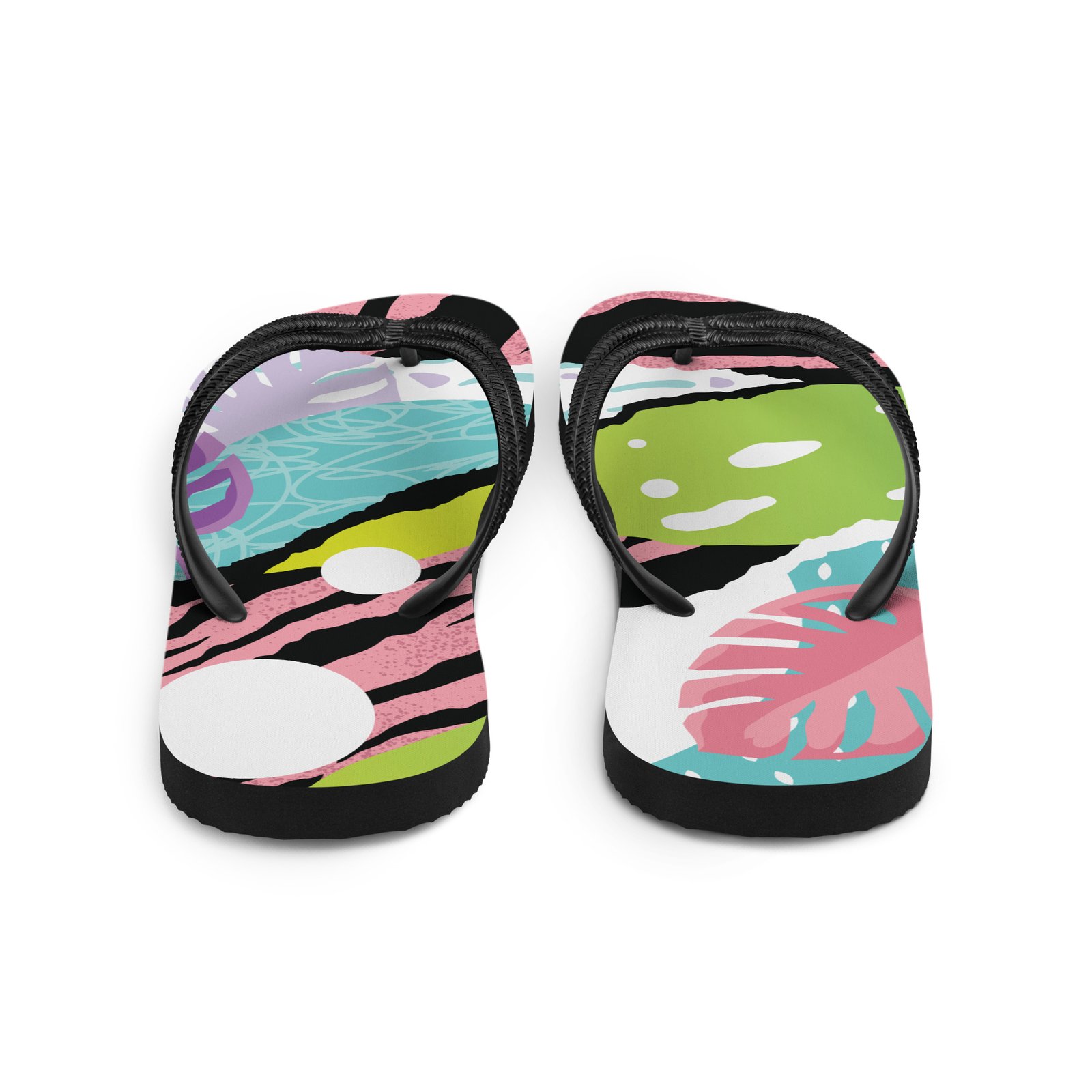 Pink Tropical Custom Flip-Flops - Image 4