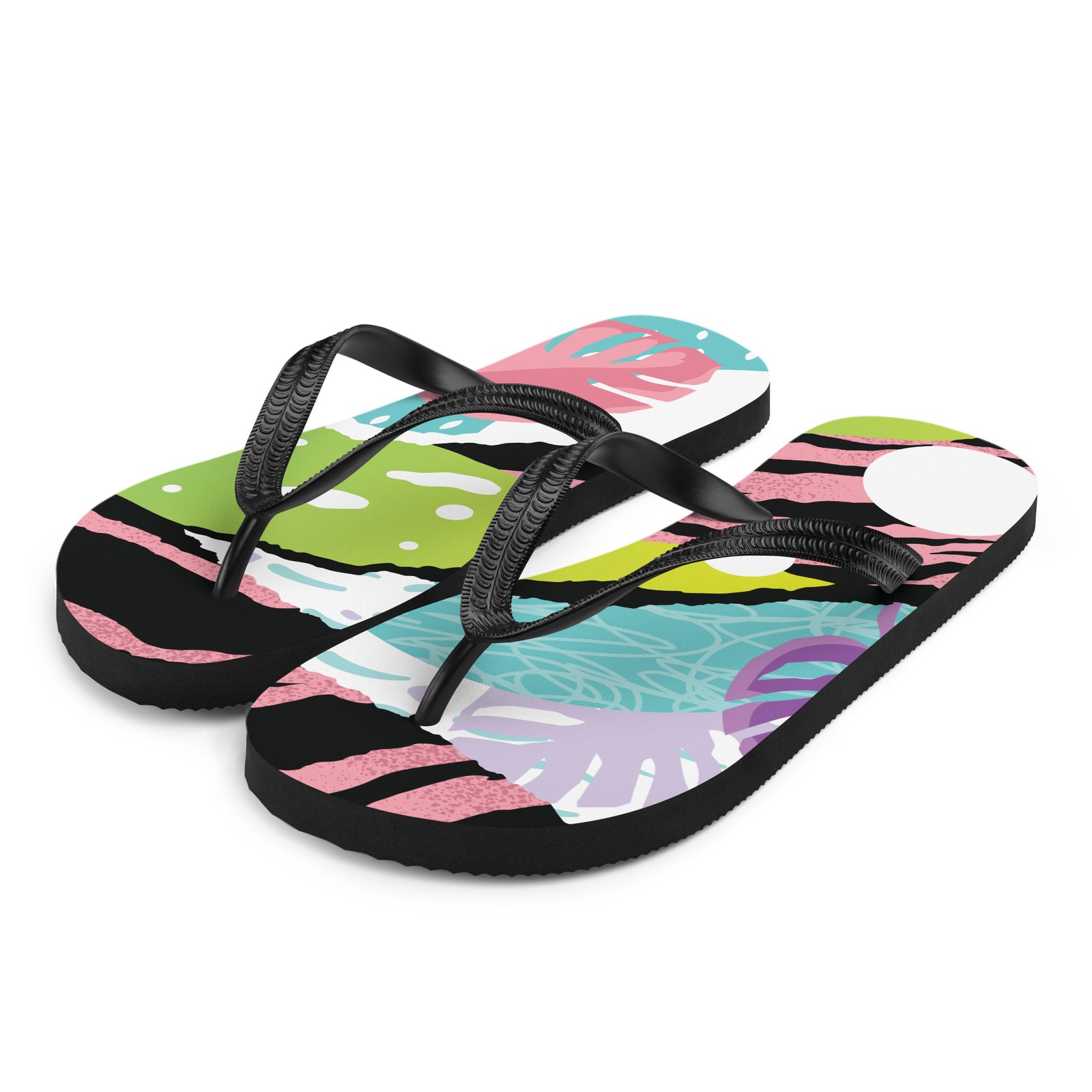 Pink Tropical Custom Flip-Flops - Image 2