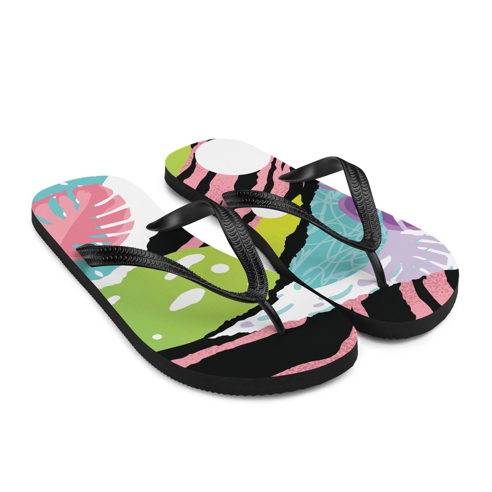 Pink Tropical Custom Flip-Flops - Image 3