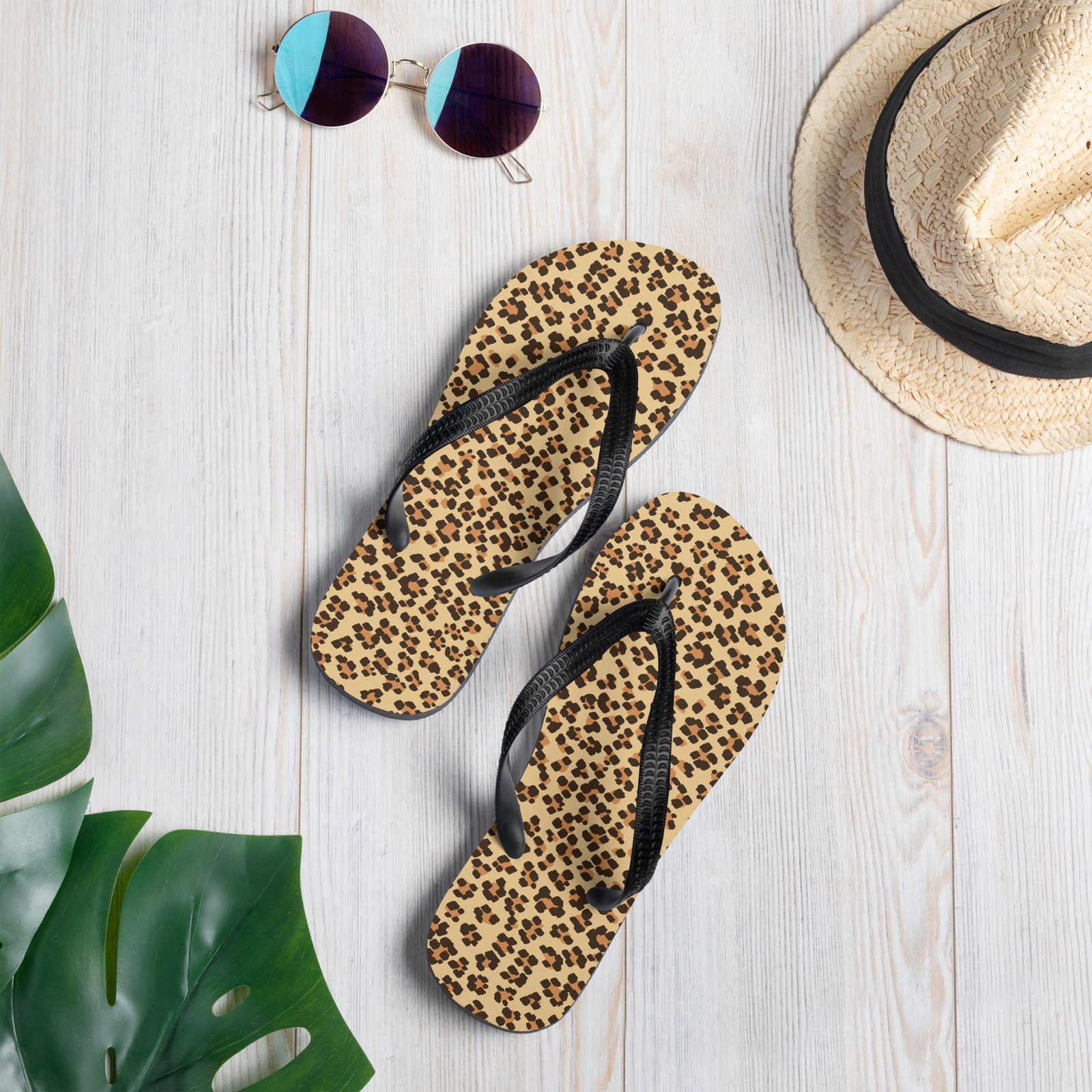 Leopard Print Custom Flip-Flops