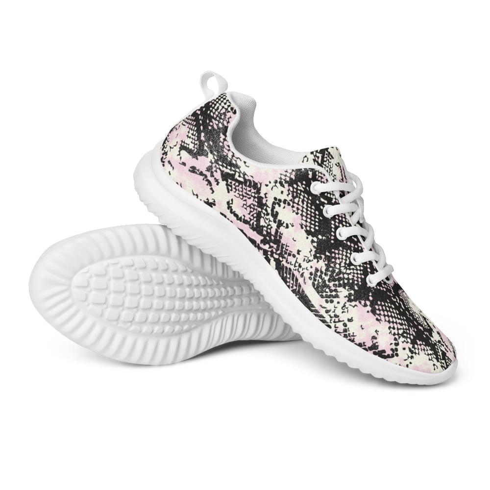 Pink Snakeskin Women’s Athletic Shoes - Image 2