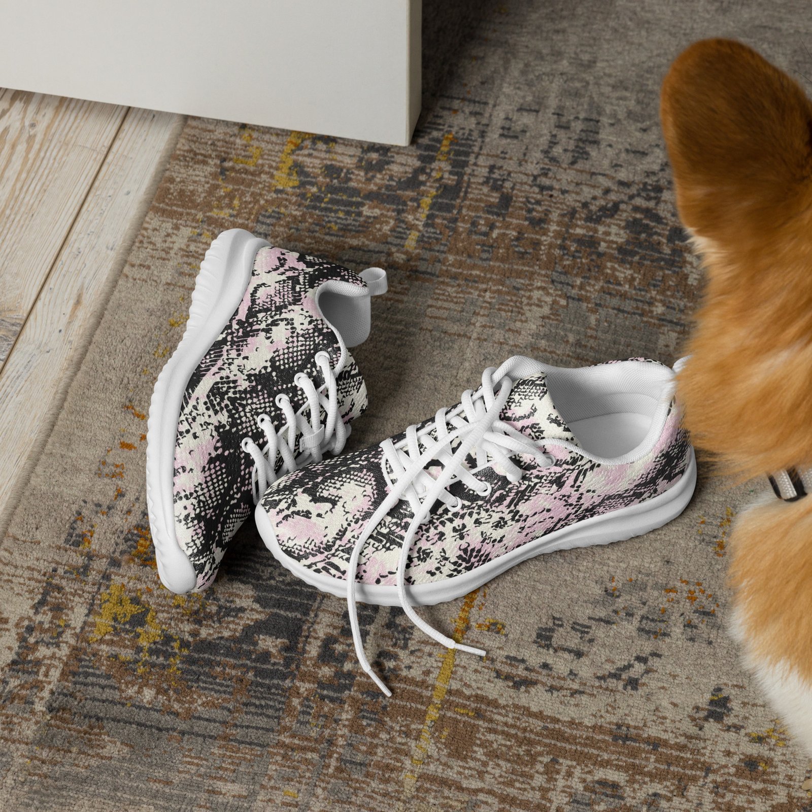 Pink Snakeskin Women’s Athletic Shoes