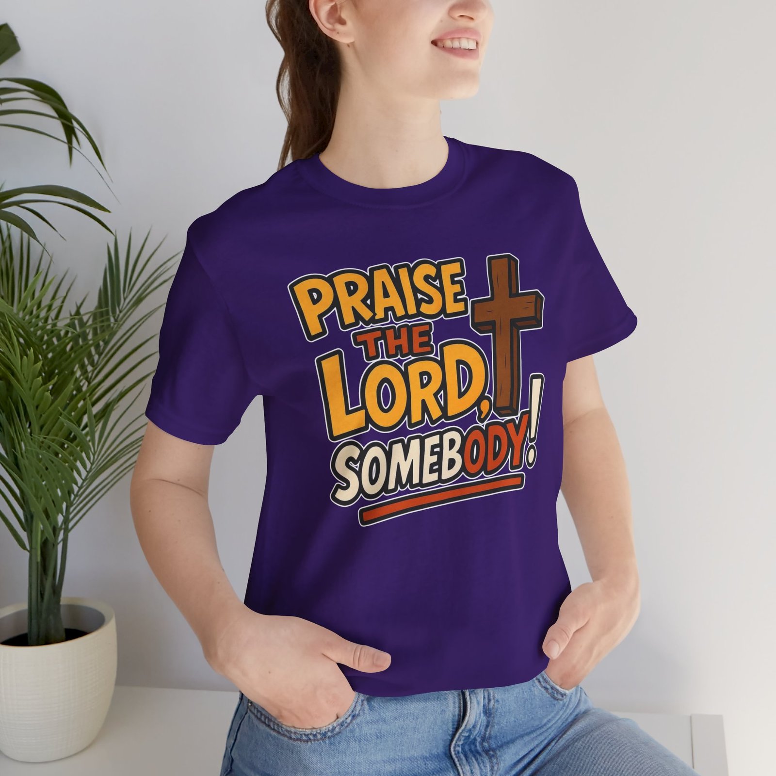 Praise the Lord Somebody! - Cross Unisex T-Shirt - Image 59