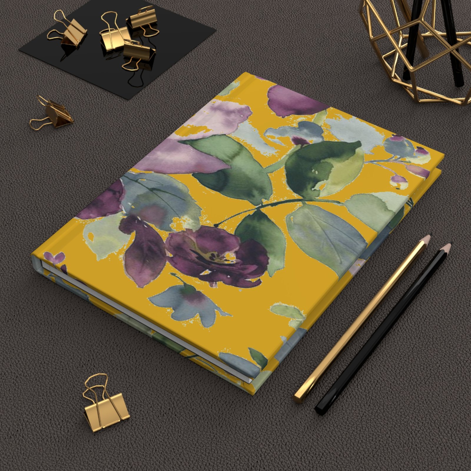 Water Color Purple Floral Hardcover Journal