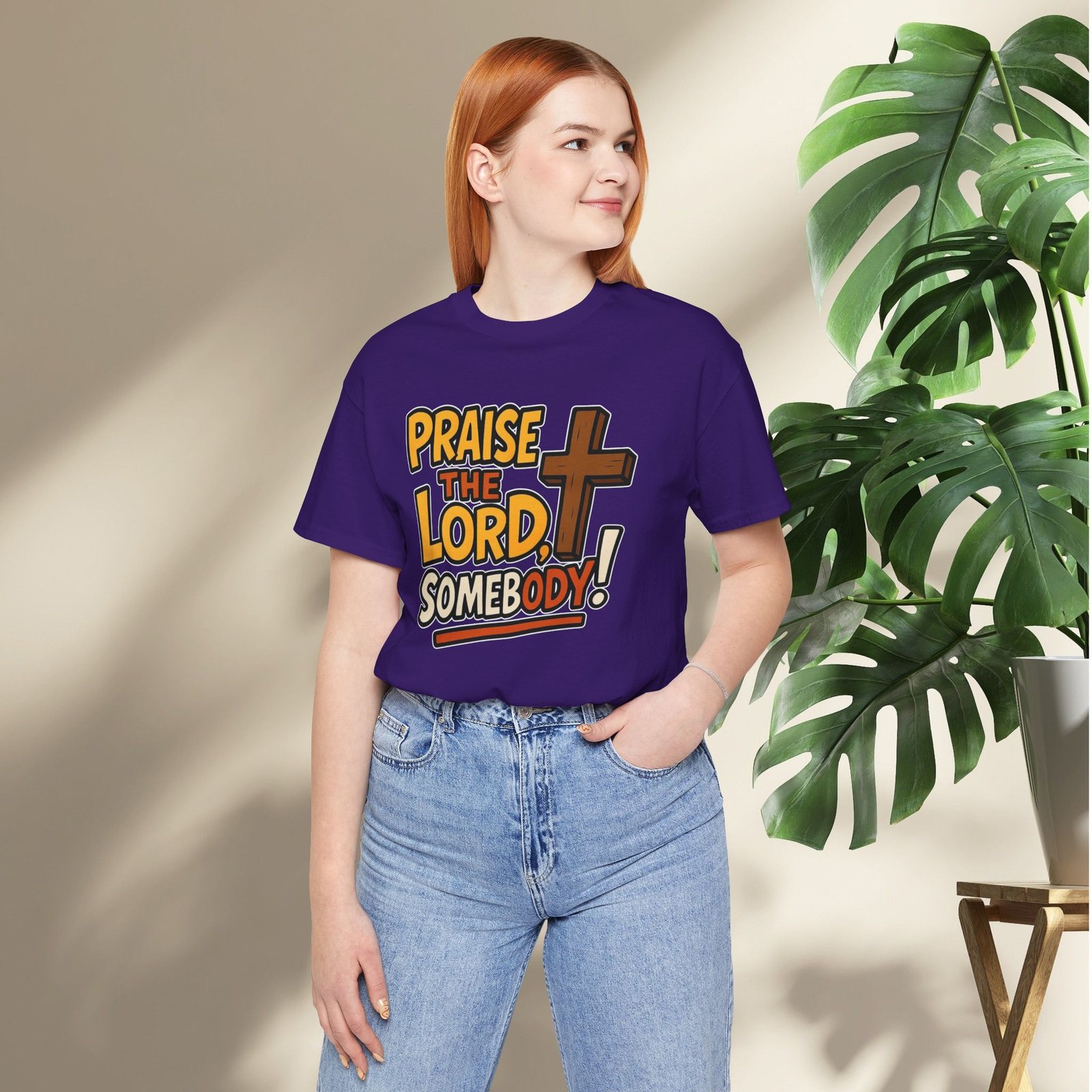 Praise the Lord Somebody! - Cross Unisex T-Shirt - Image 60