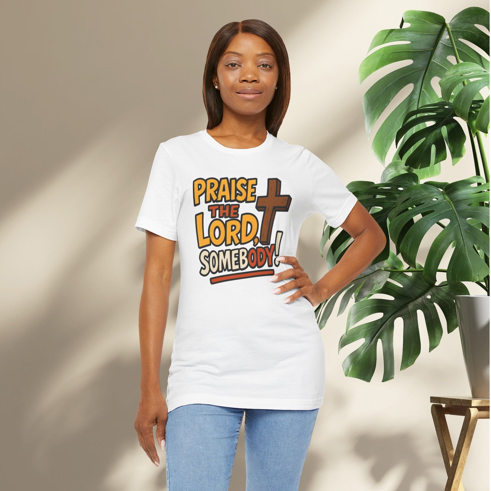 Praise the Lord Somebody! - Cross Unisex T-Shirt - Image 5